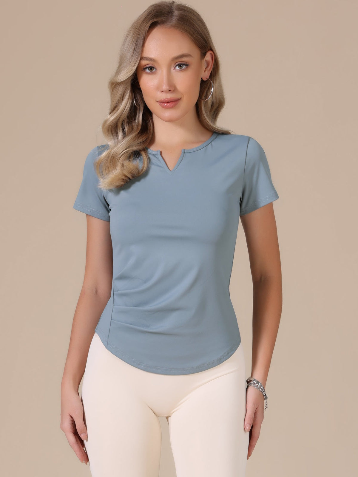 Stretchy Workout Short Sleeve Running Gym Athletic Quick Dry Tops
