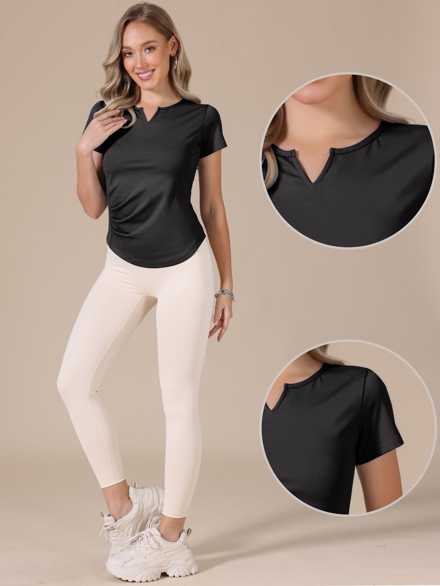 Stretchy Workout Short Sleeve Running Gym Athletic Quick Dry Tops