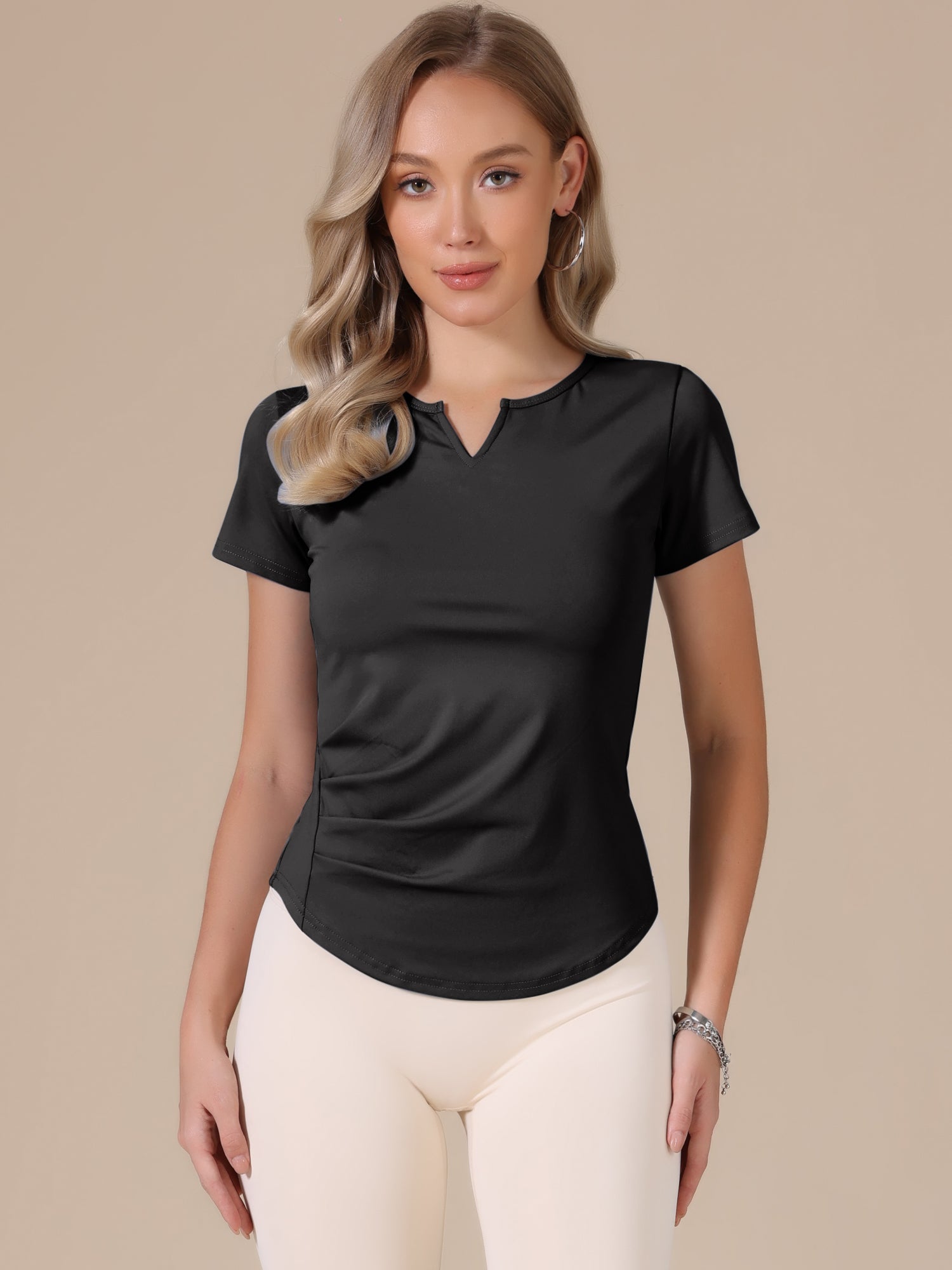 Stretchy Workout Short Sleeve Running Gym Athletic Quick Dry Tops