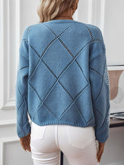 Hollow Sequin Long Sleeves Knitted Pullover Sweater