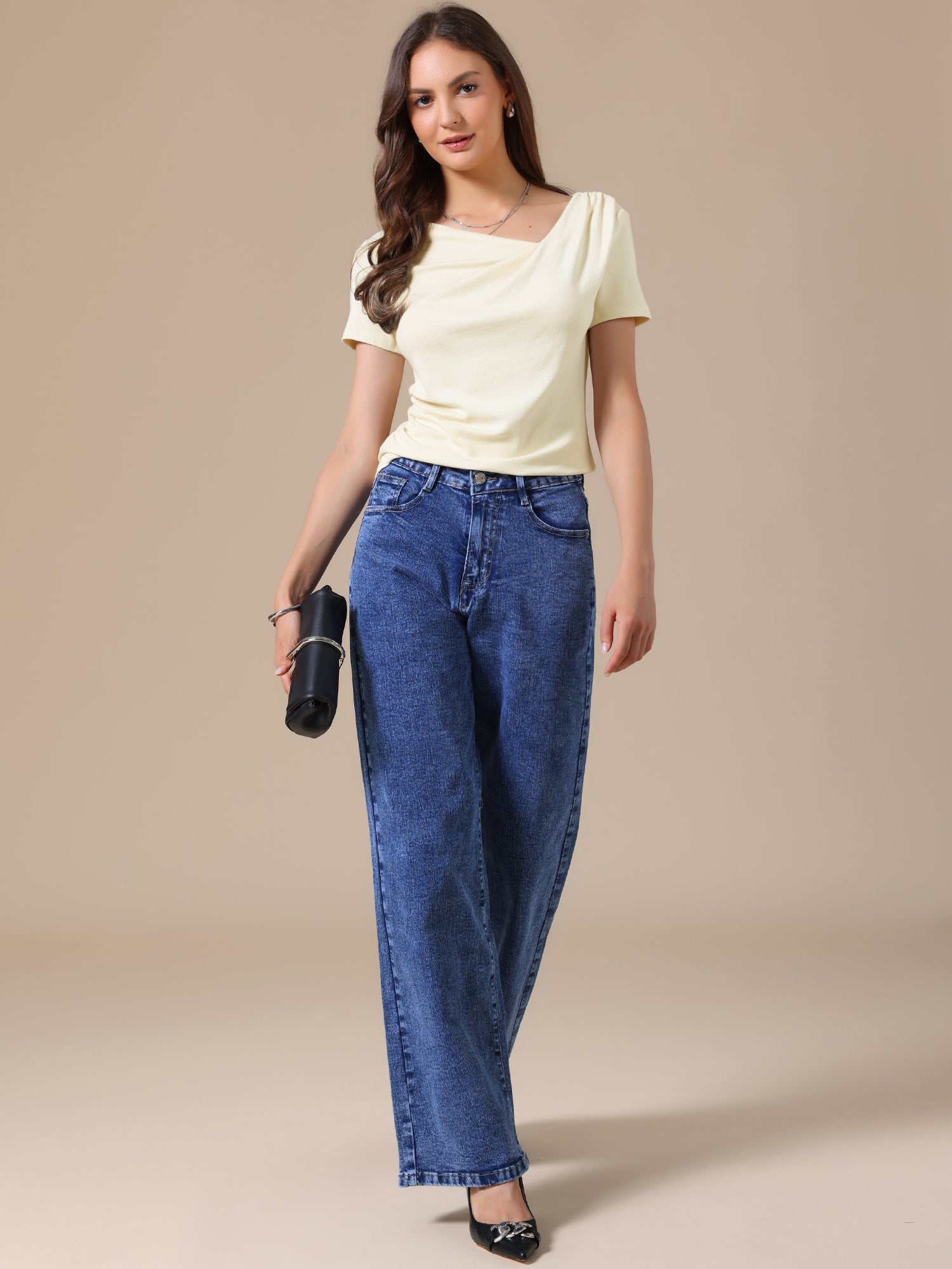 Short Sleeves Ruched Going Out Cropped Blouse