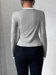 2 Pieces Colorblock Sleeveless Top & Long Sleeves Open Front Jacket Set