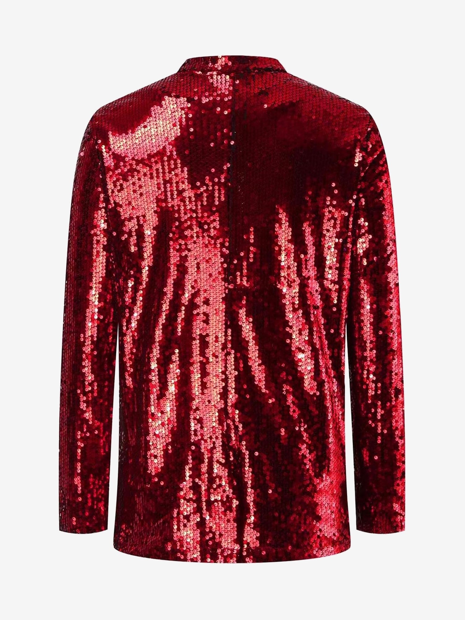 Notched Lapel Long Sleeves Sequin Open Front Jacket