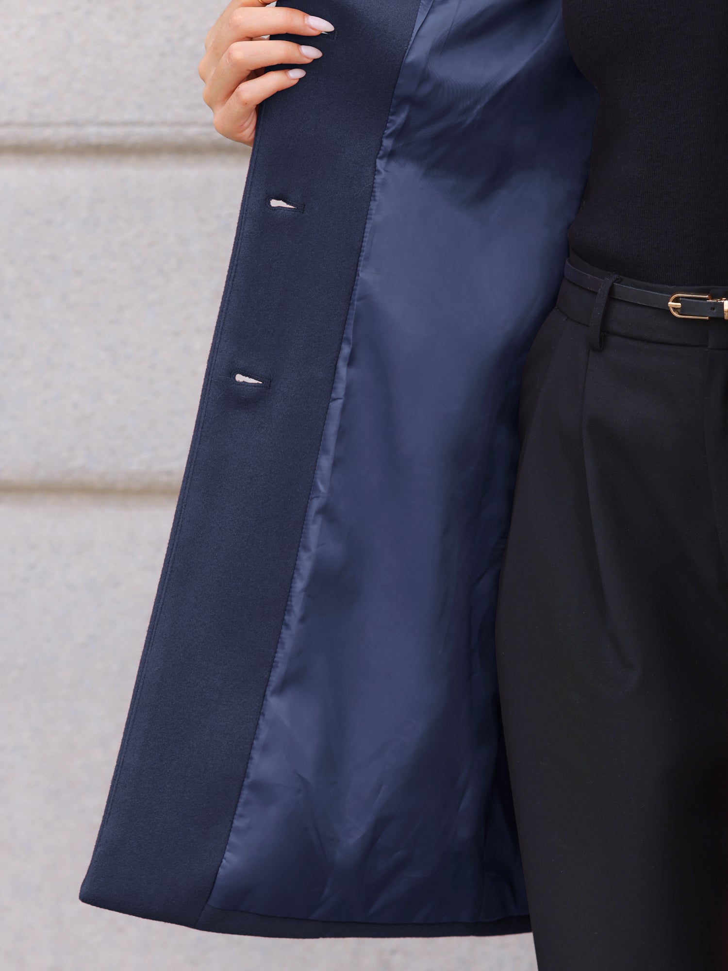 Stand Collar Single Breasted Mid-Long Overcoat
