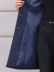 Stand Collar Single Breasted Mid-Long Overcoat
