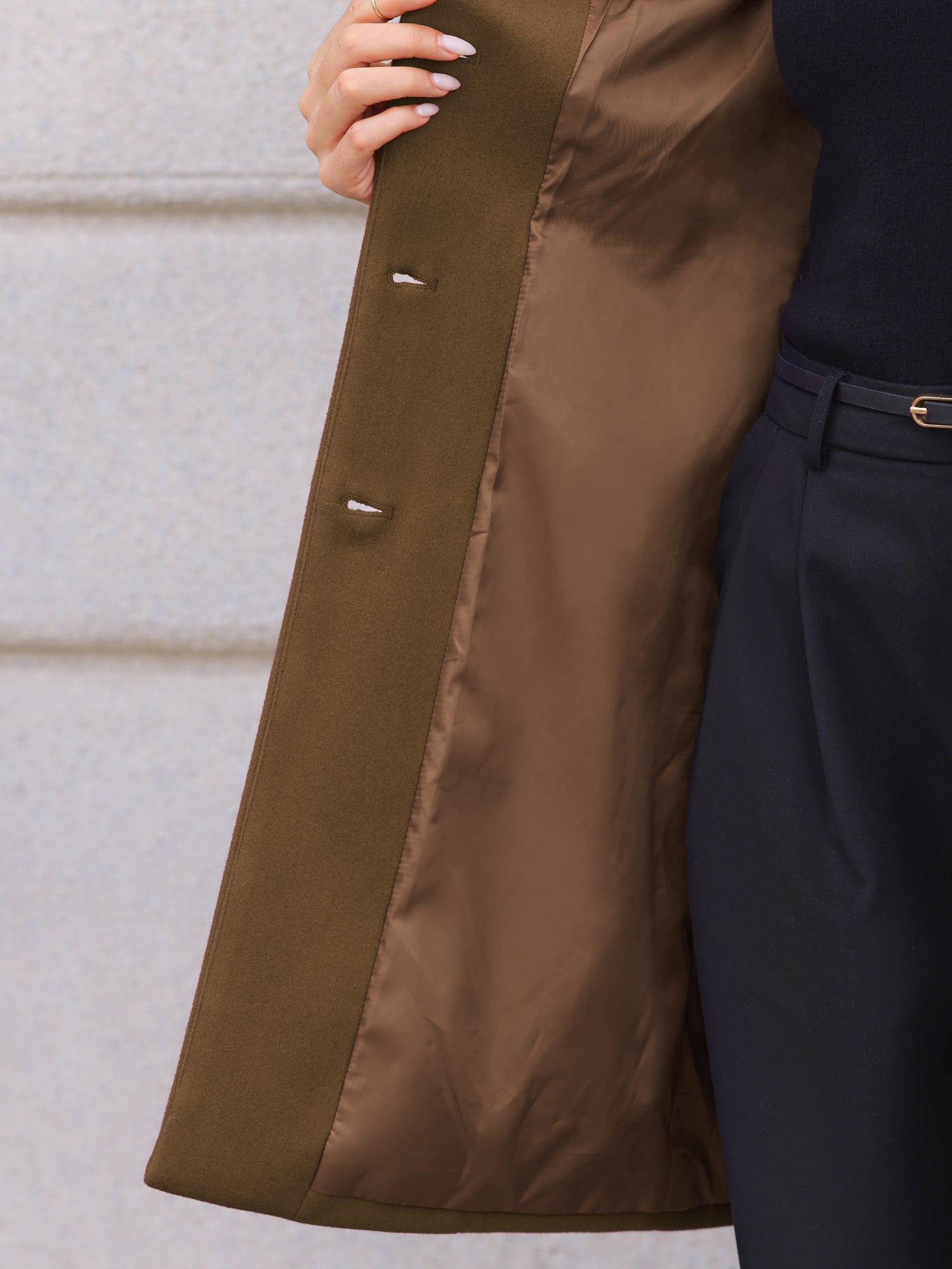 Stand Collar Single Breasted Mid-Long Overcoat