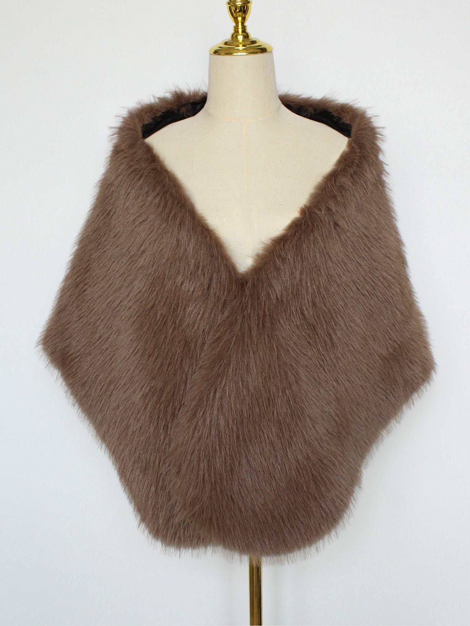 Women Faux Fur Evening Gown Shawl Cape