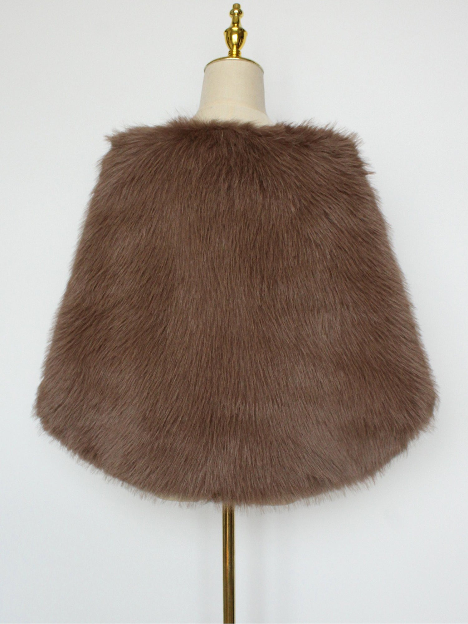 Women Faux Fur Evening Gown Shawl Cape