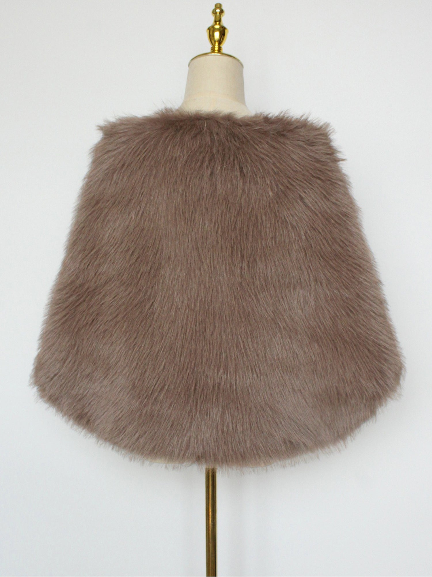 Women Faux Fur Evening Gown Shawl Cape