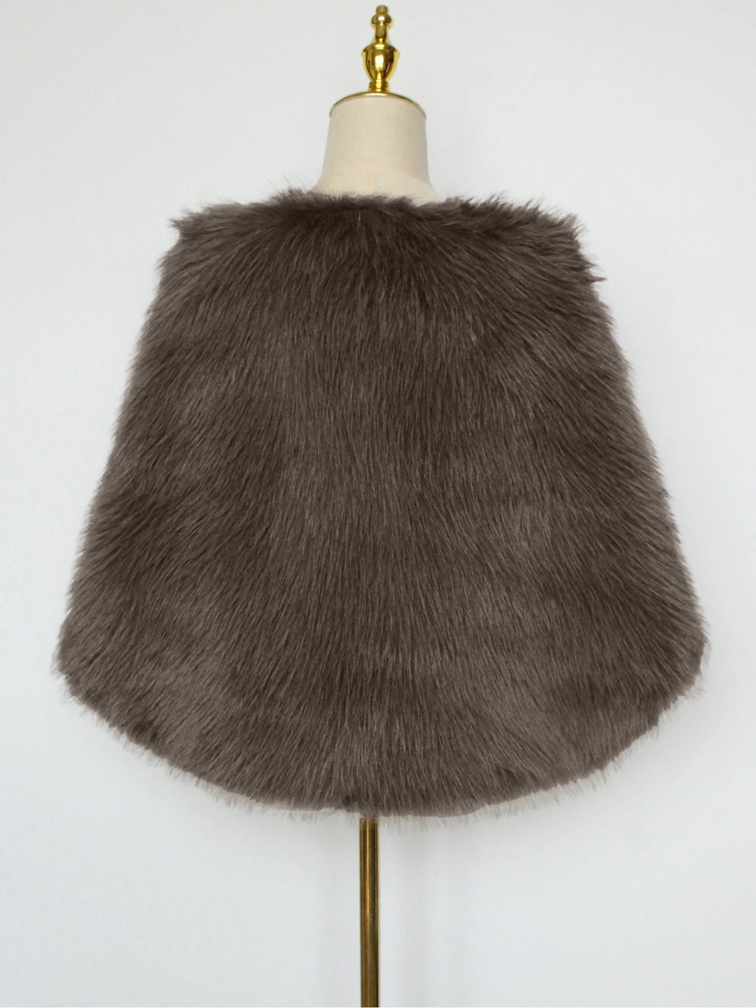 Women Faux Fur Evening Gown Shawl Cape