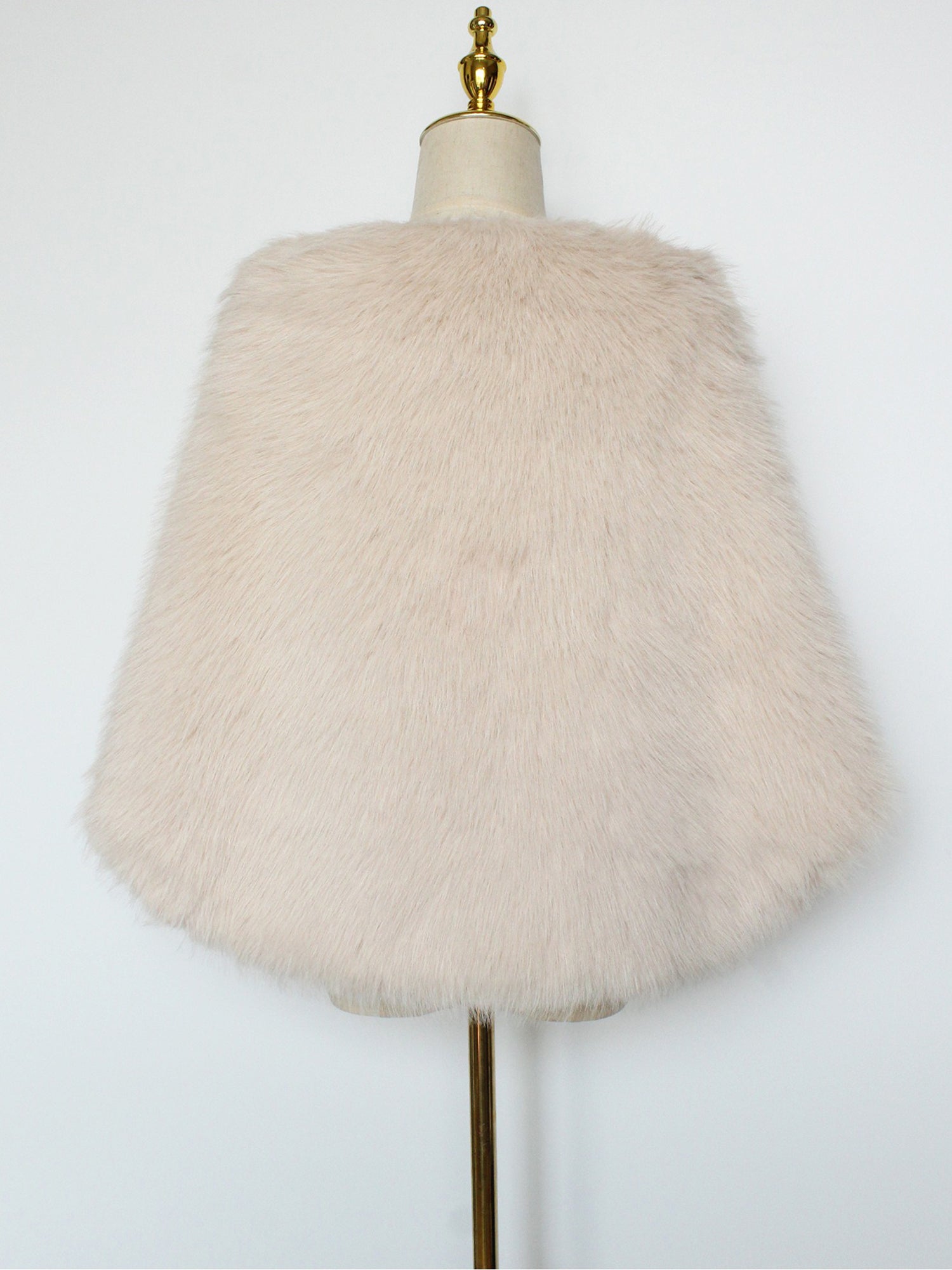 Women Faux Fur Evening Gown Shawl Cape