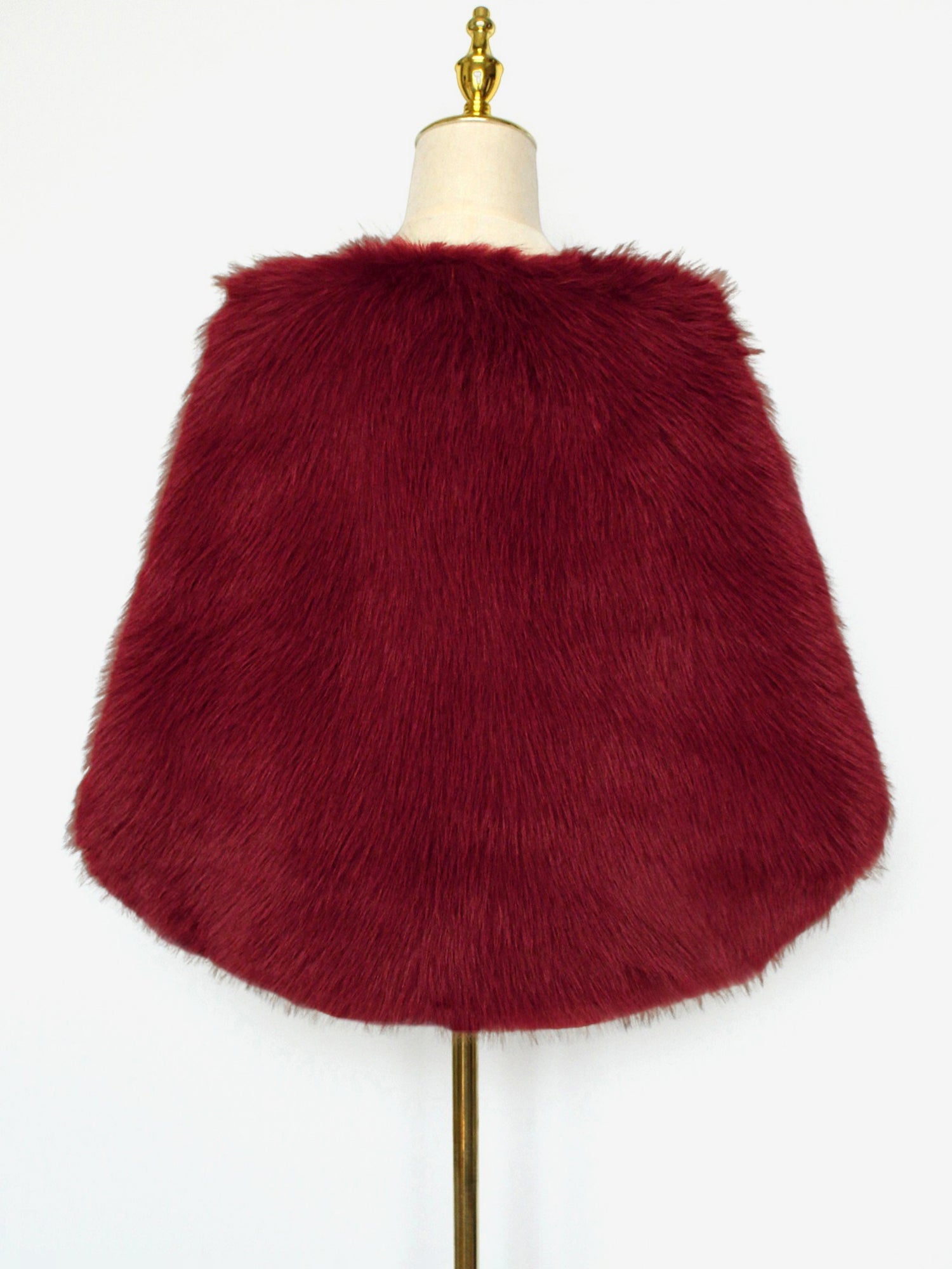 Women Faux Fur Evening Gown Shawl Cape