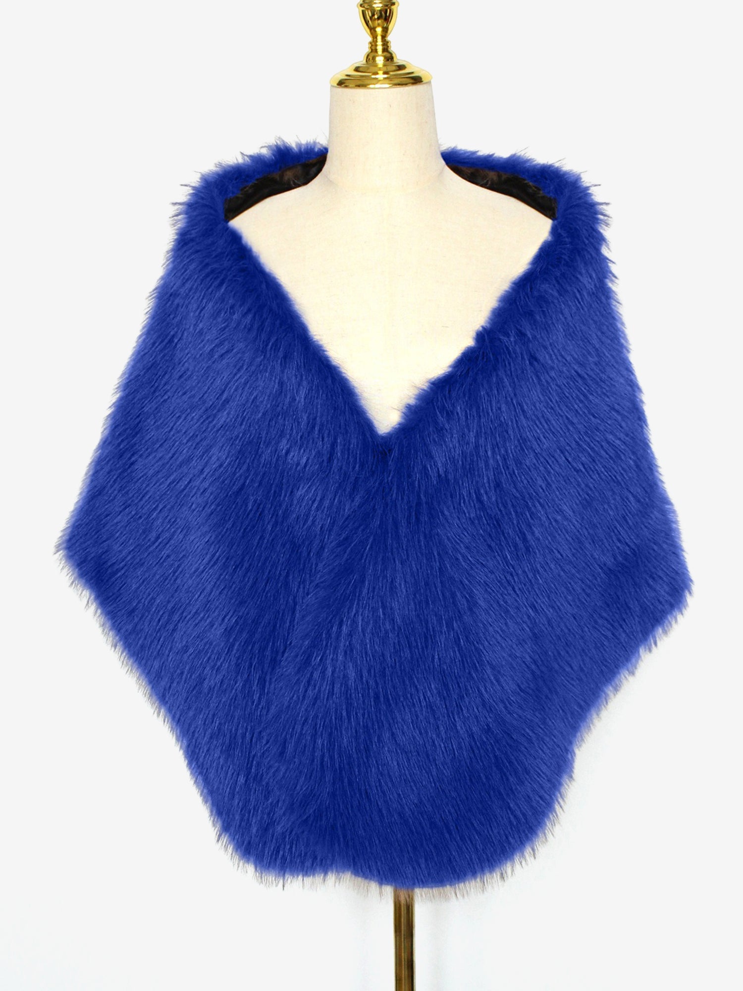 Women Faux Fur Evening Gown Shawl Cape