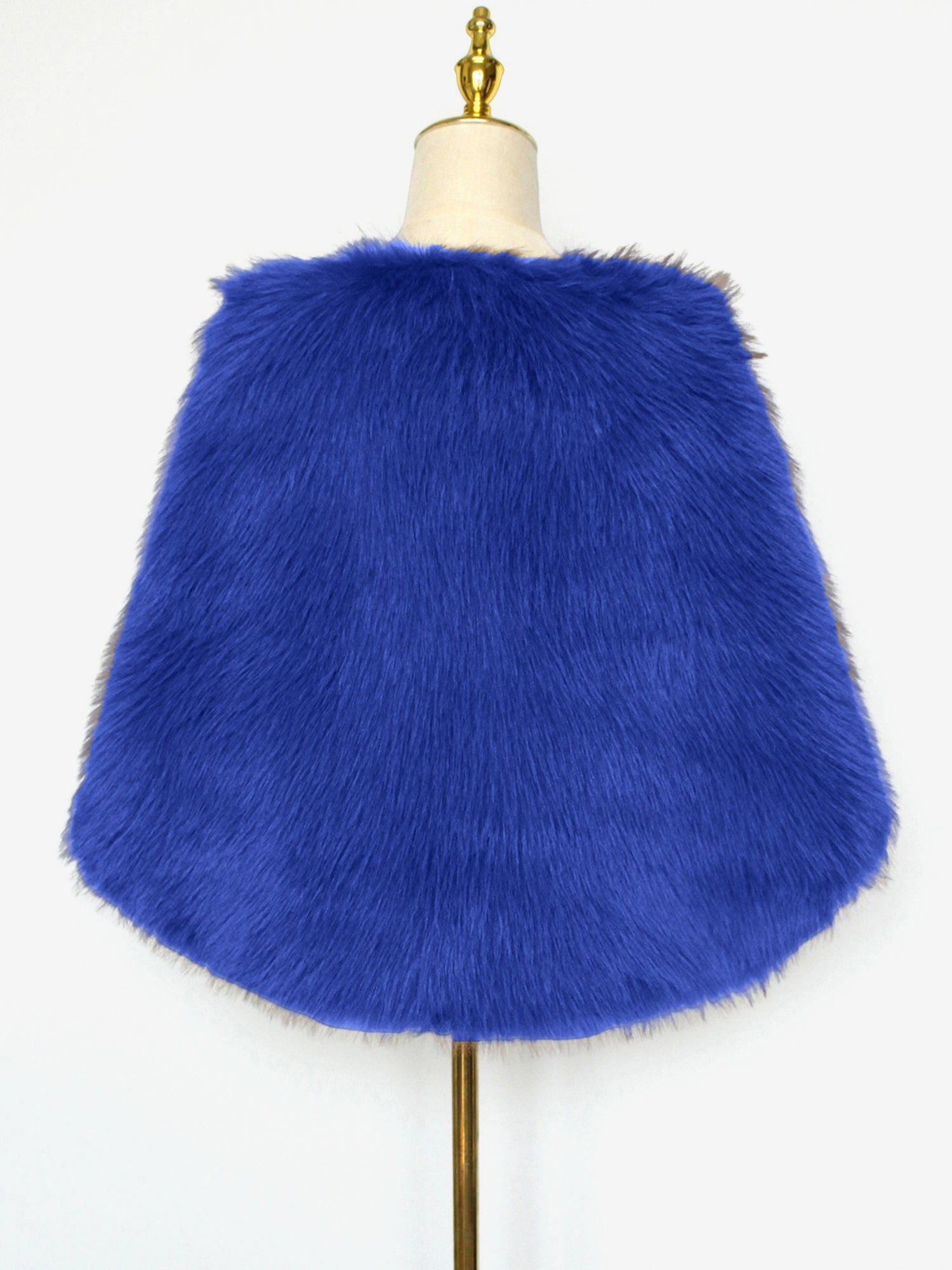 Women Faux Fur Evening Gown Shawl Cape