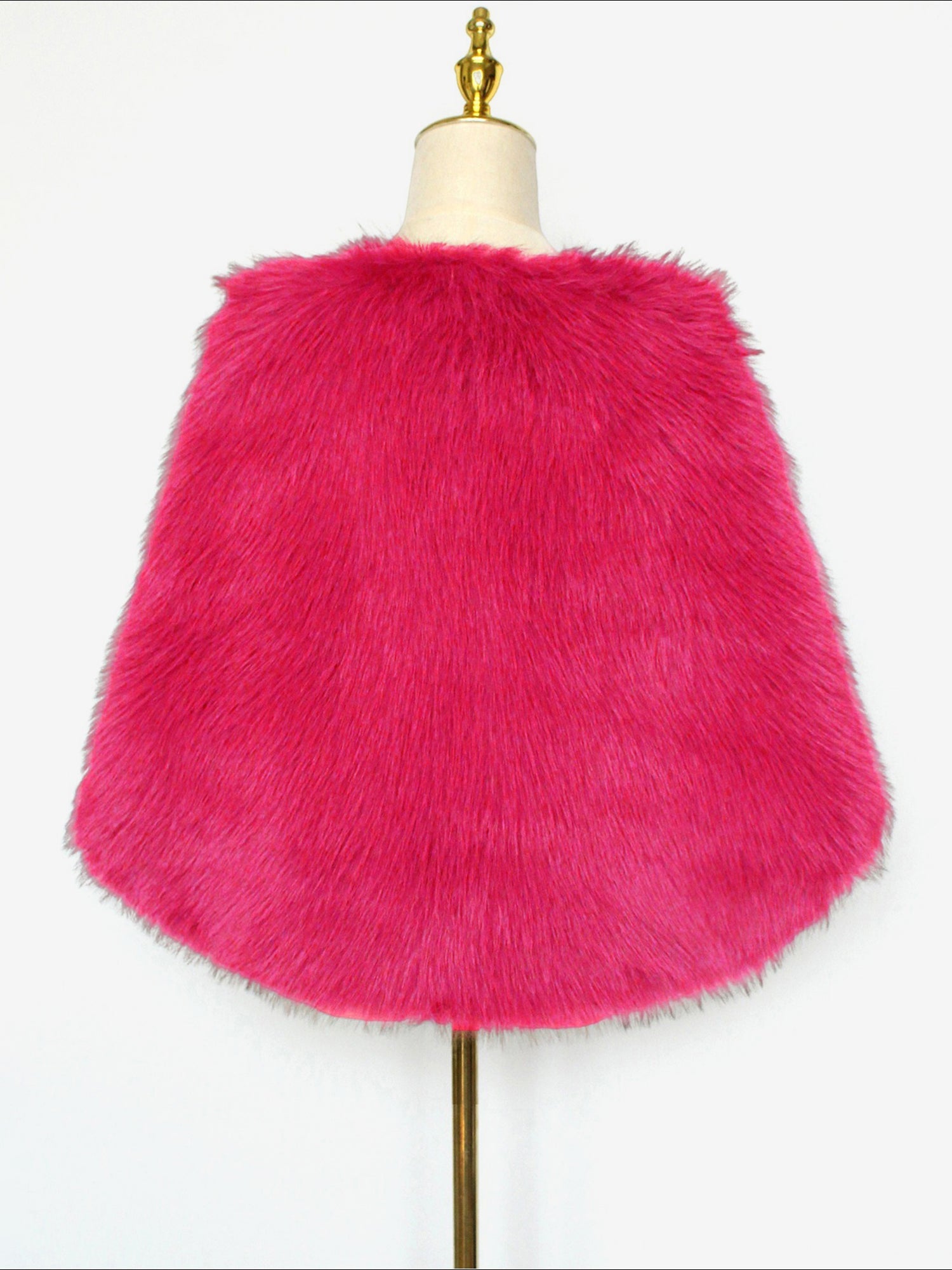 Women Faux Fur Evening Gown Shawl Cape