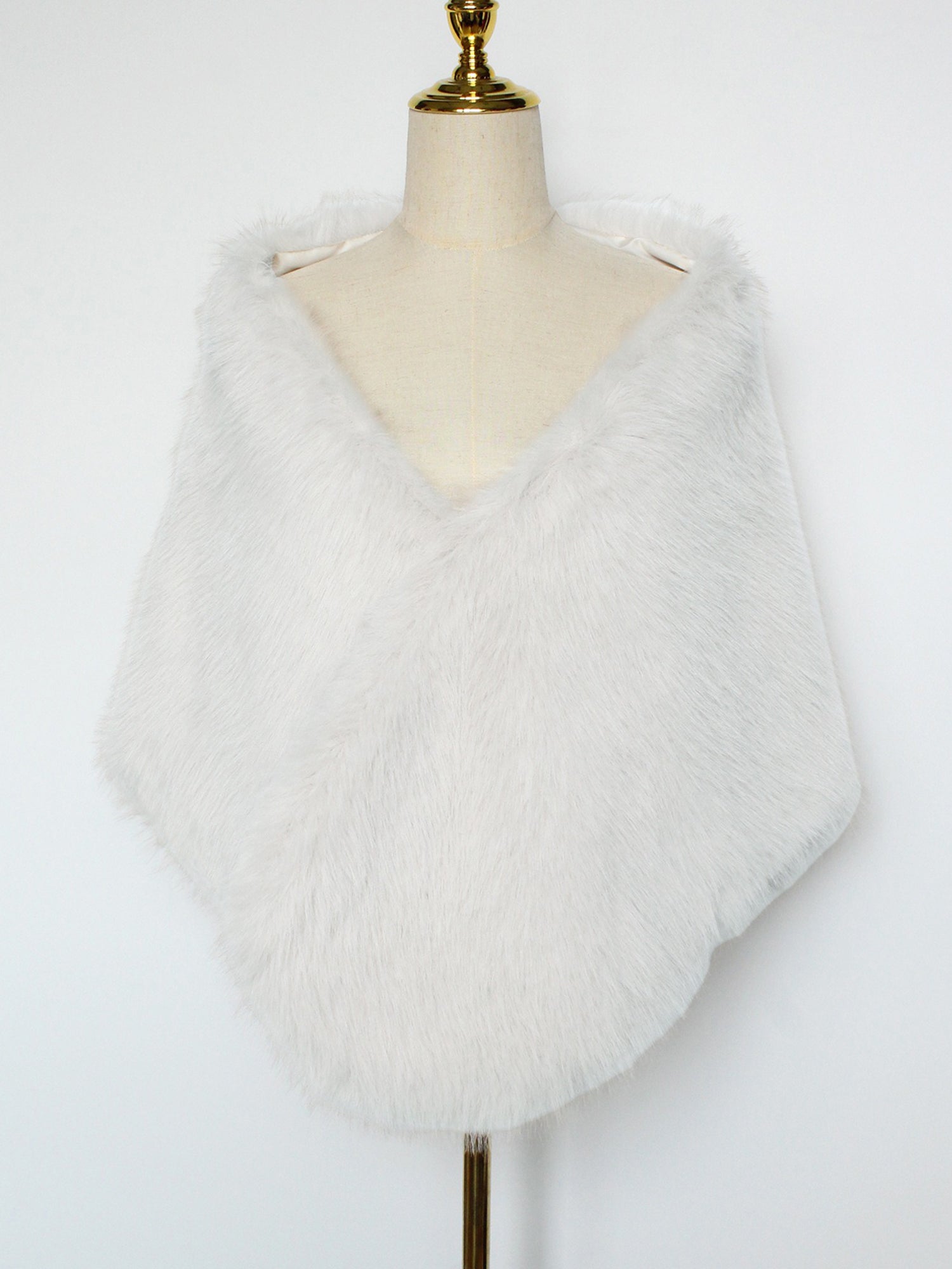 Women Faux Fur Evening Gown Shawl Cape
