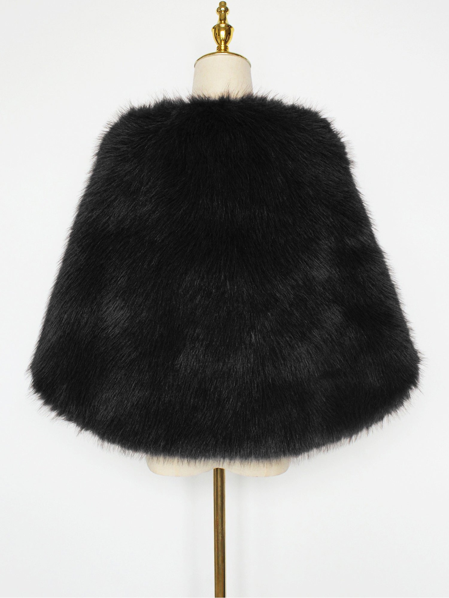 Women Faux Fur Evening Gown Shawl Cape