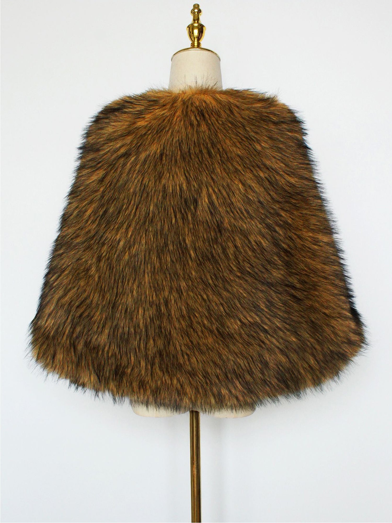 Women Faux Fur Evening Gown Shawl Cape