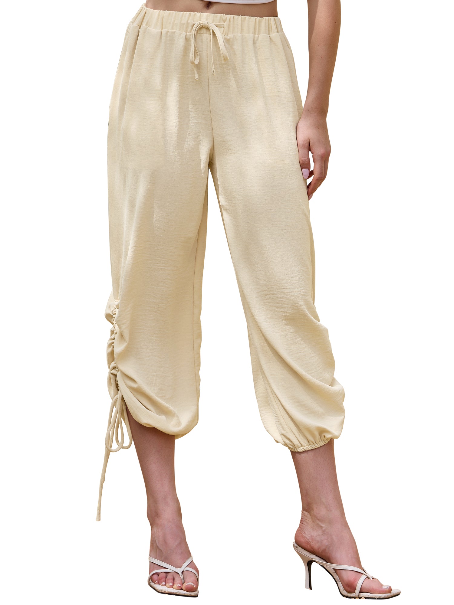 Casual Summer Drawstring Lantern Long Pants