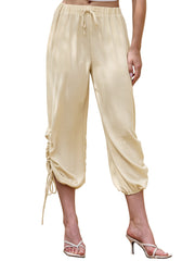 Casual Summer Drawstring Lantern Long Pants