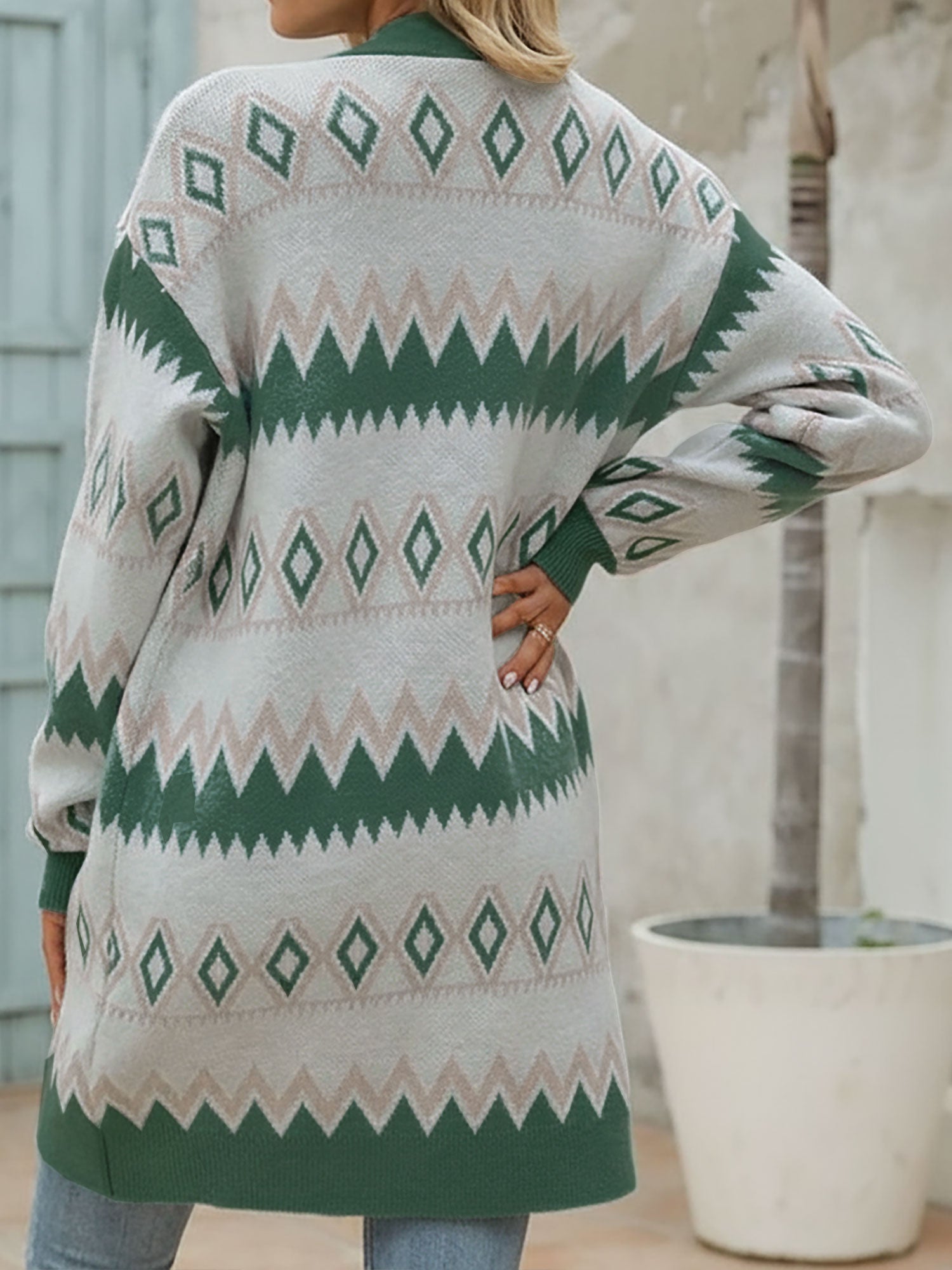 Boho Graphic Knitted Long Sleeves Cardigans