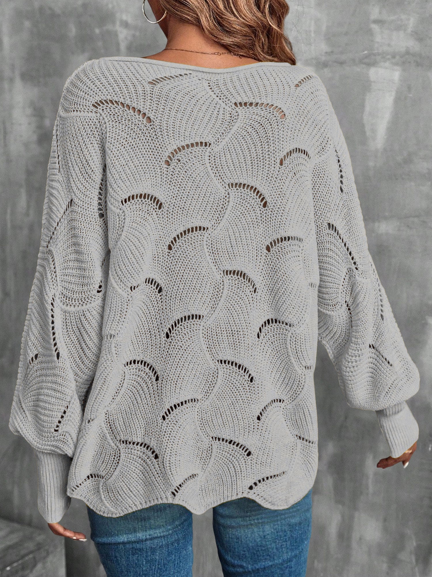 Lightweight Knitted Long Sleeves Oversized Sweater