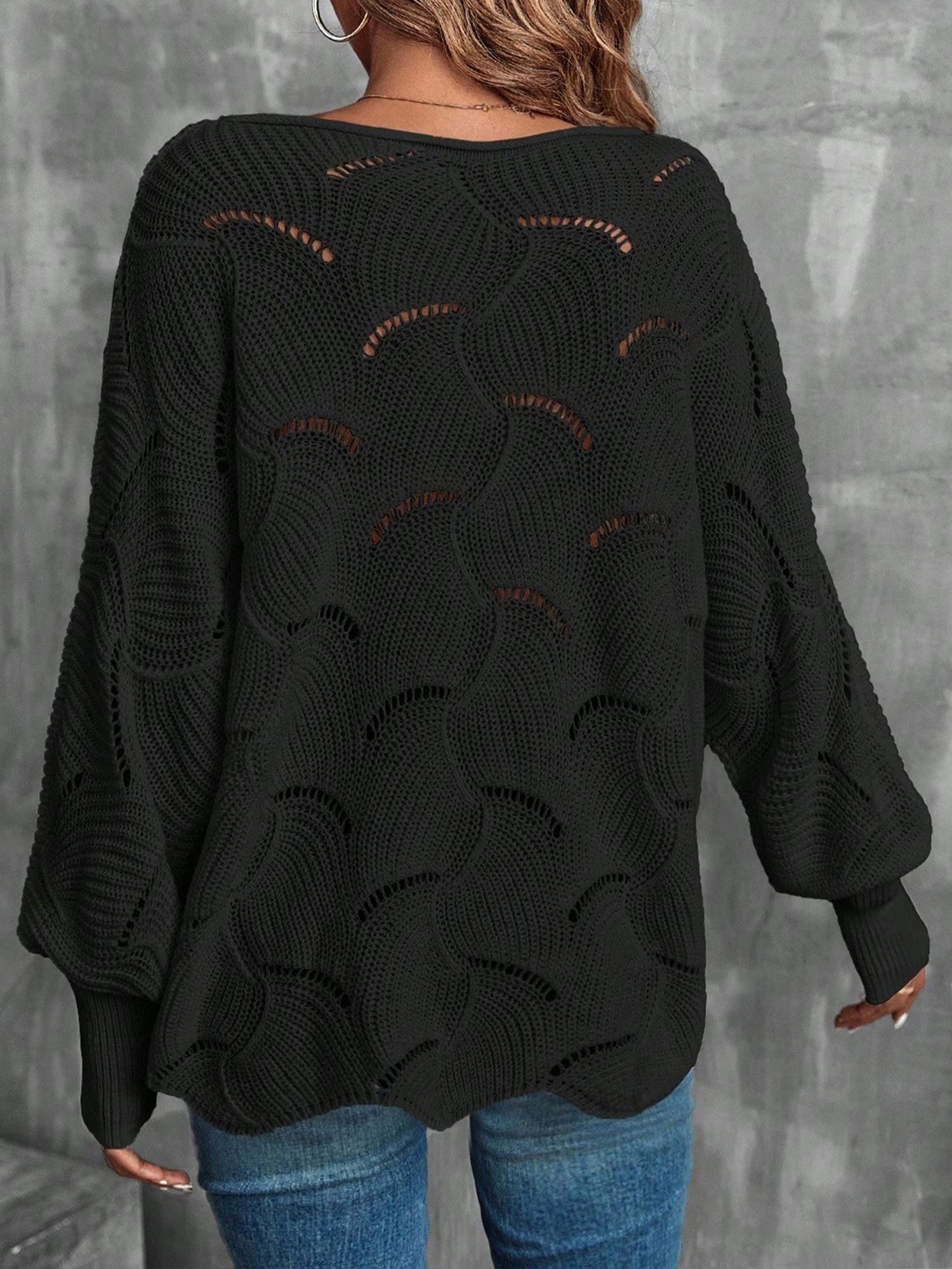 Lightweight Knitted Long Sleeves Oversized Sweater