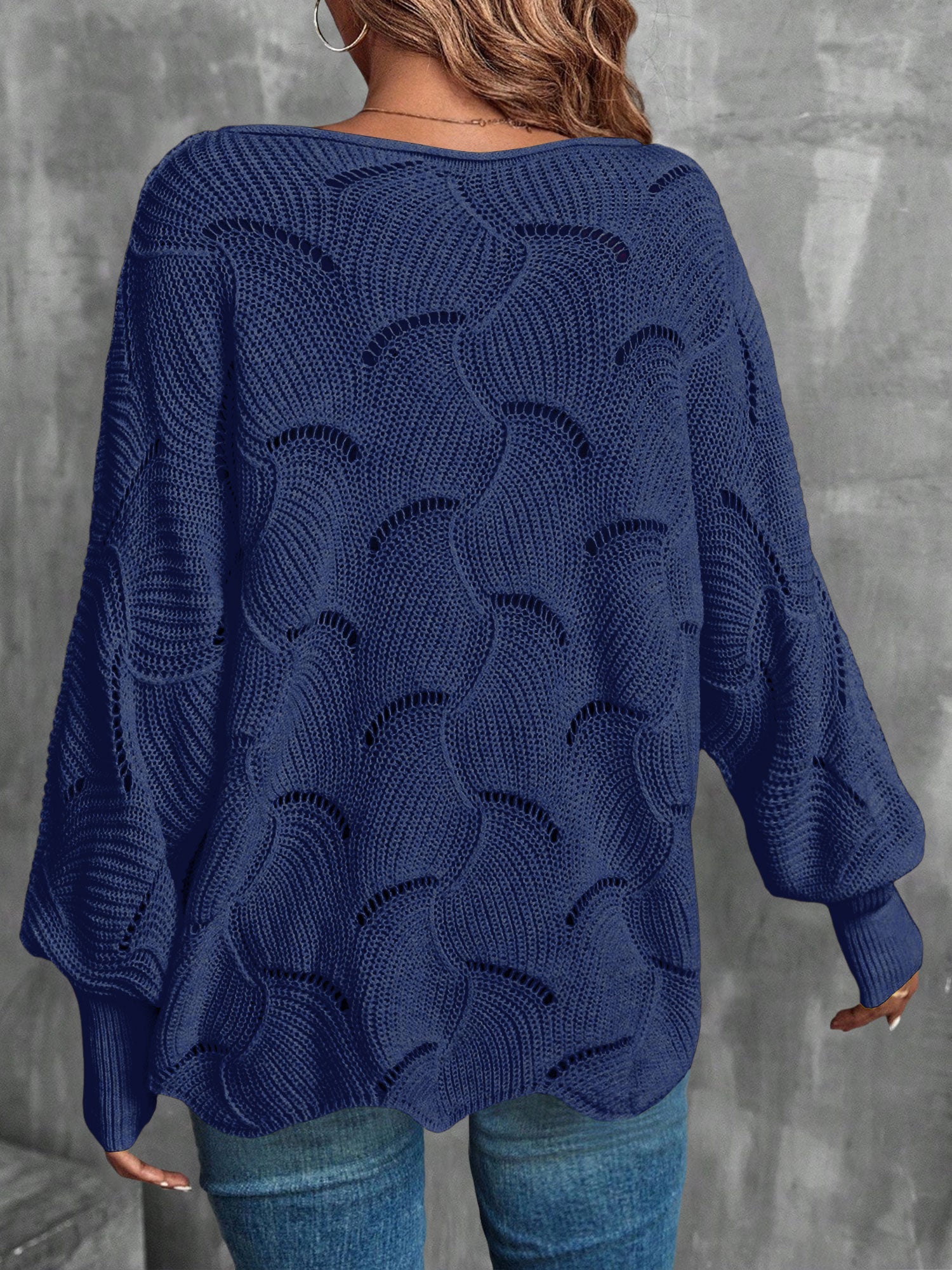 Lightweight Knitted Long Sleeves Oversized Sweater