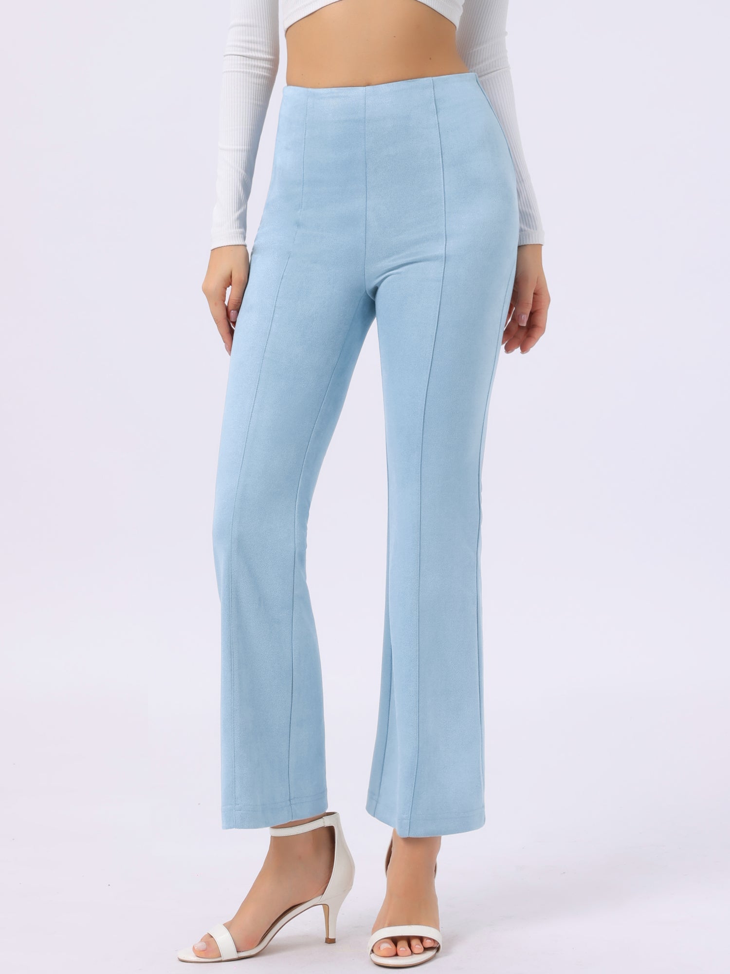 Faux Suede Wide Leg Casual Business Flared Bell Pants