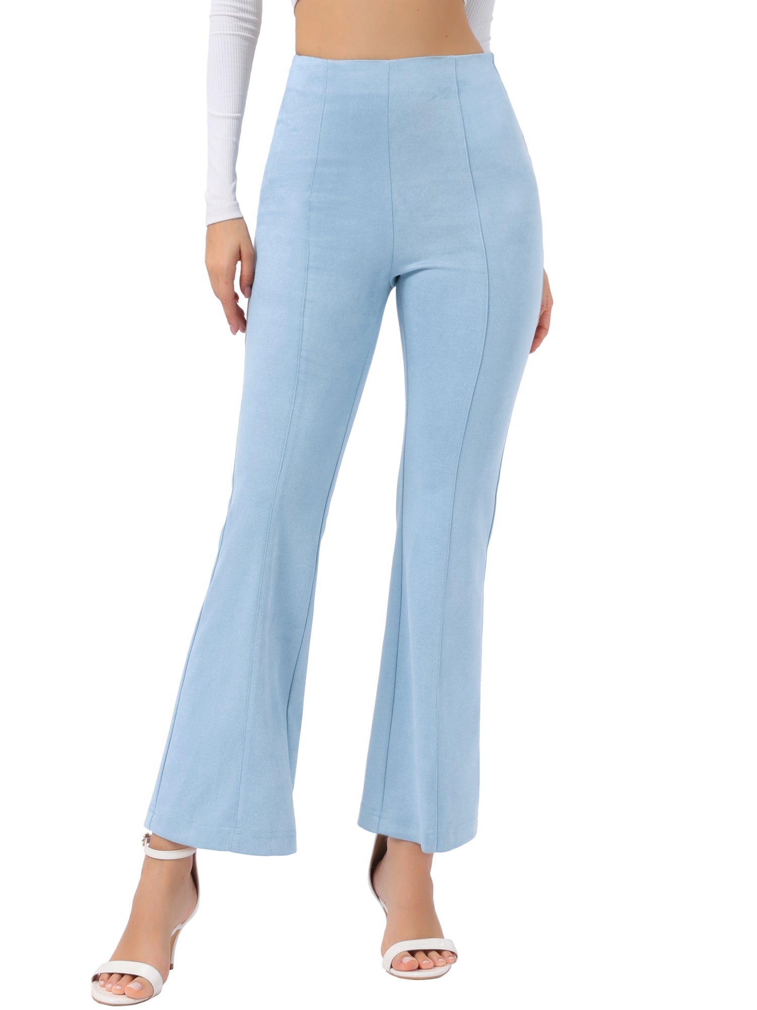 Faux Suede Wide Leg Casual Business Flared Bell Pants