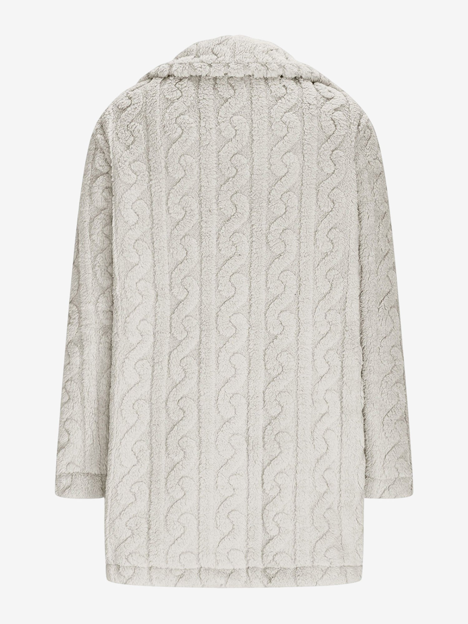 Notched Lapel Double-Breasted Mid-Length Faux Fur Jacket