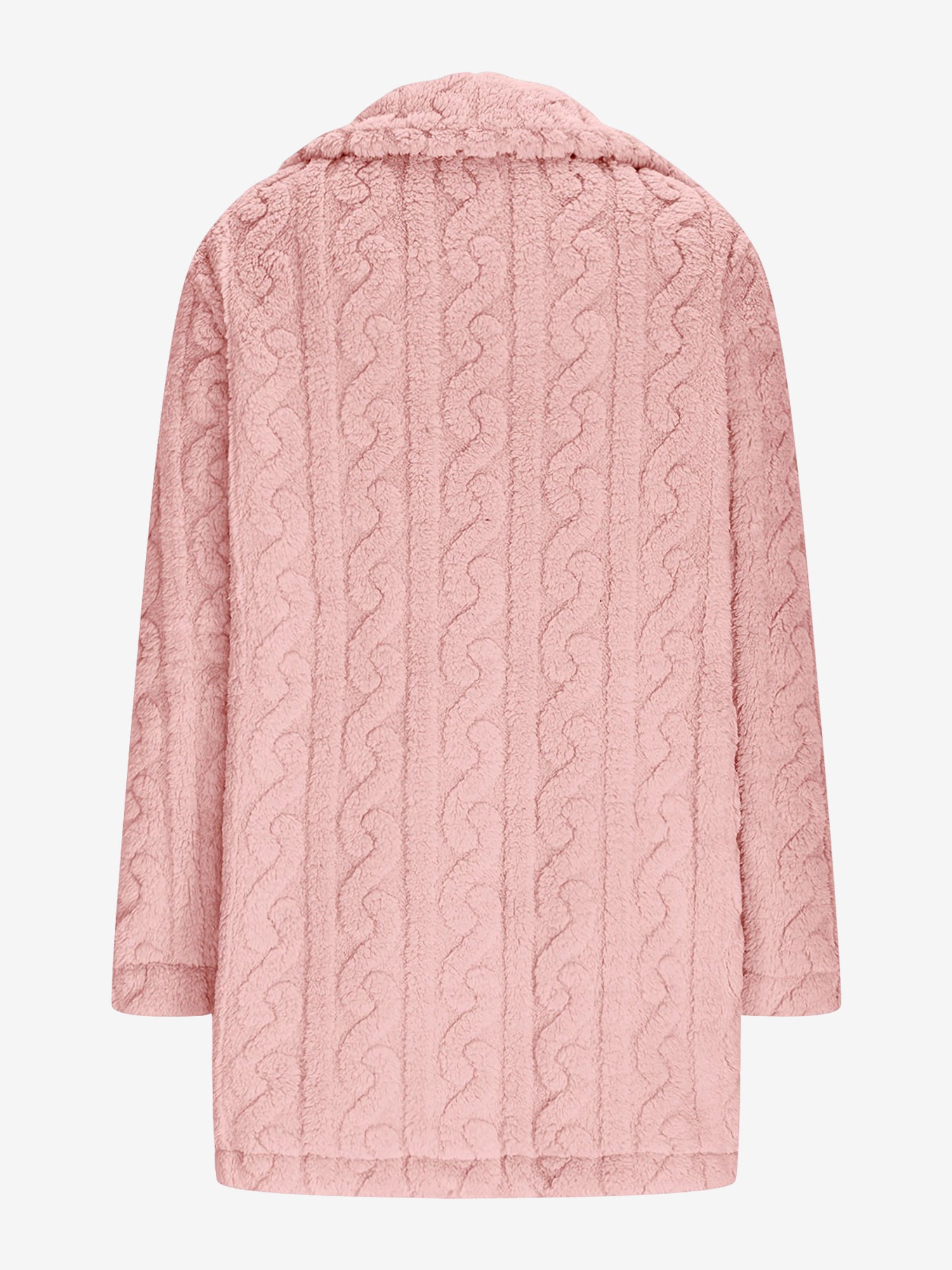 Notched Lapel Double-Breasted Mid-Length Faux Fur Jacket