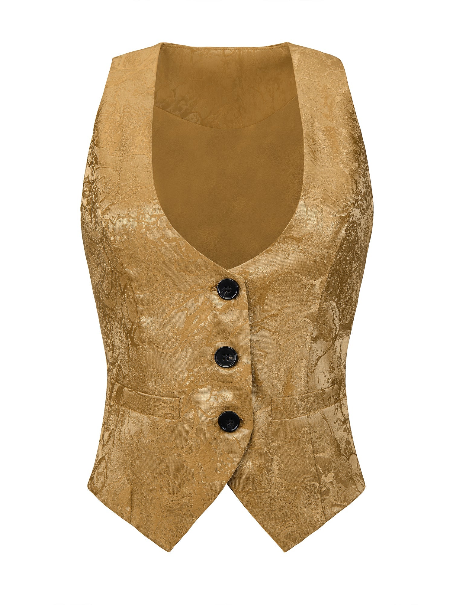 Vintage Button Up Jacquard Steampunk Waistcoat Suit Vest