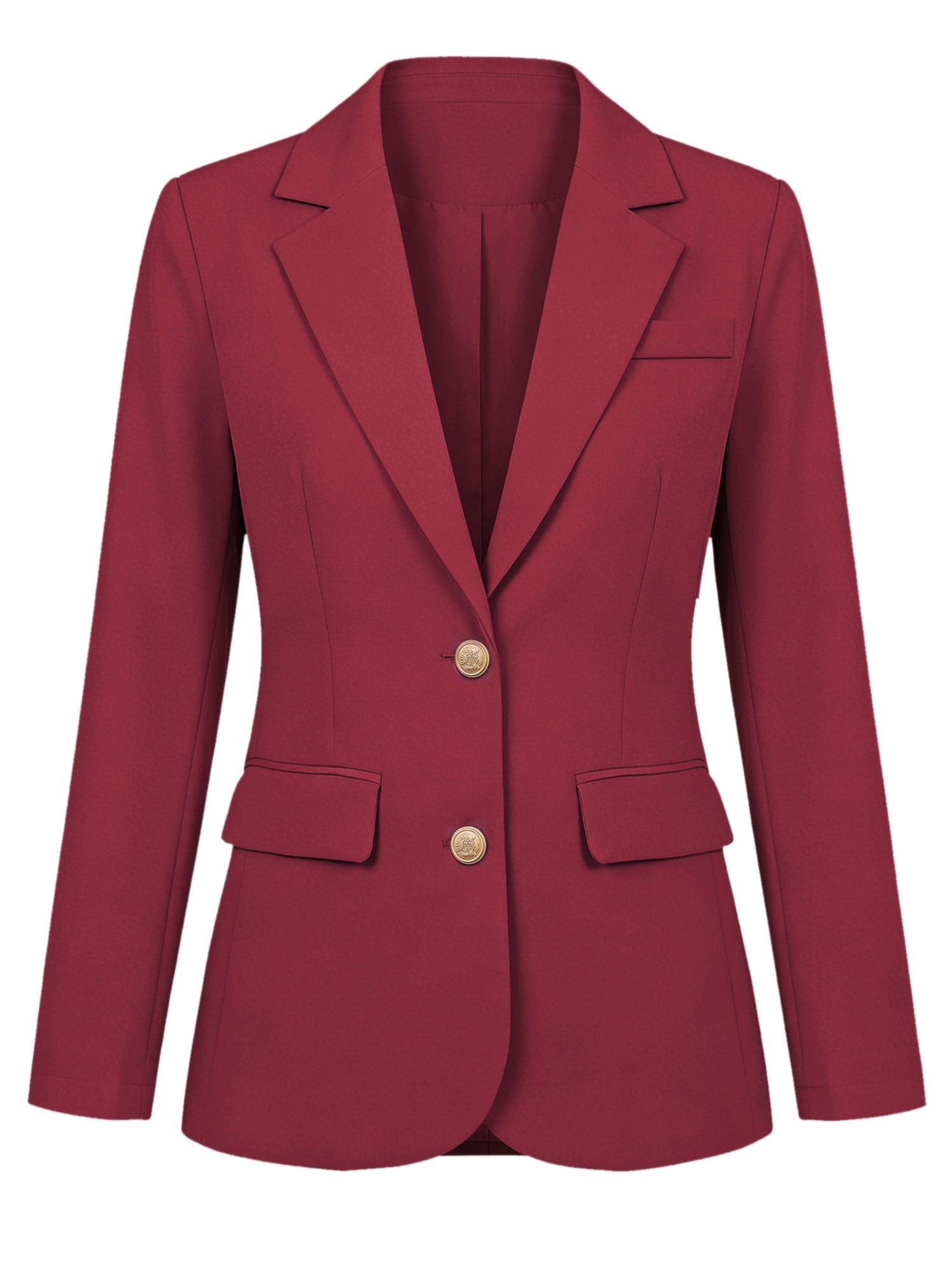 Notched Lapel Long Sleeve Single Breasted Work Blazer