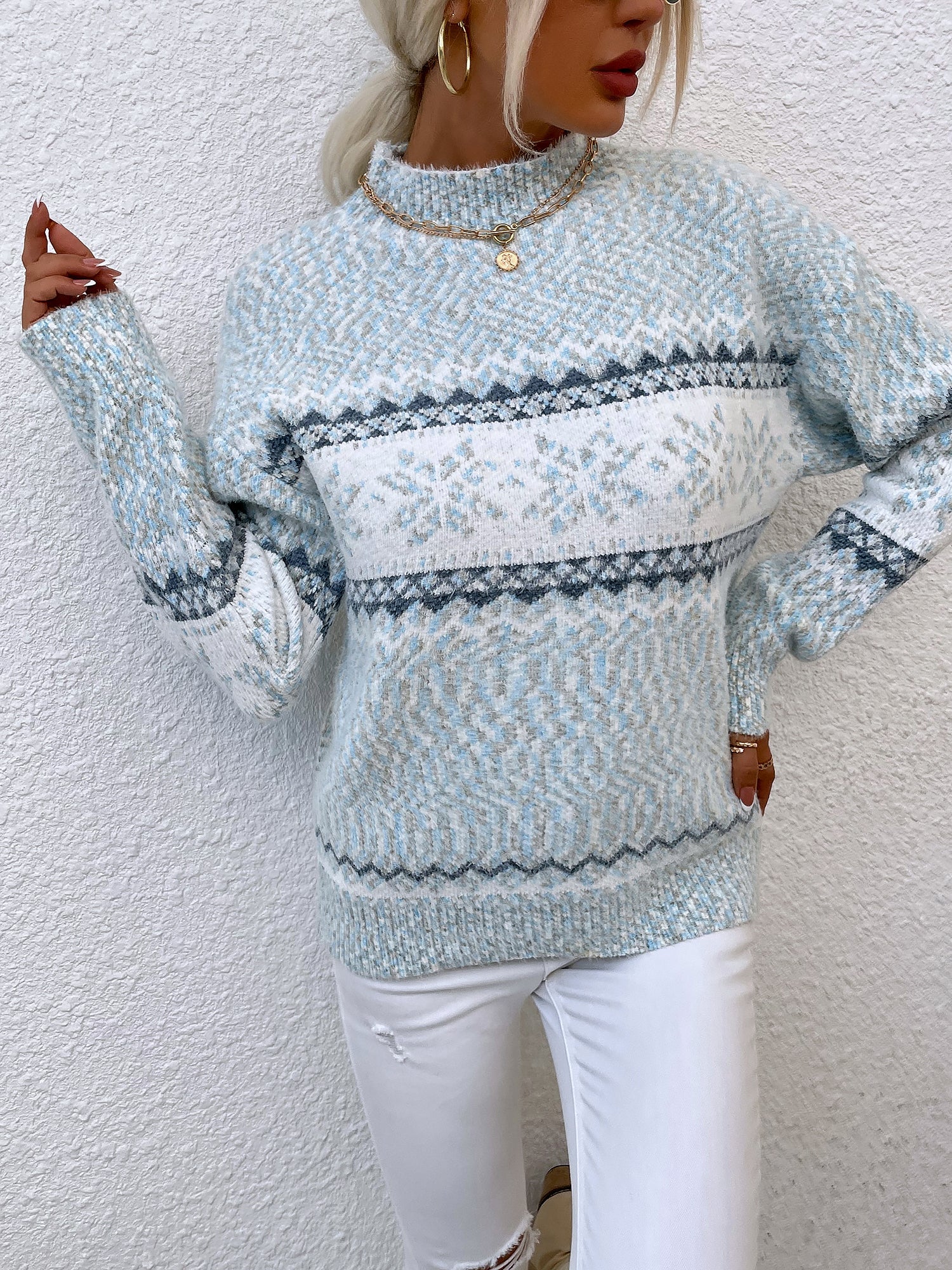 Women's Turtleneck Snowflake Sweater