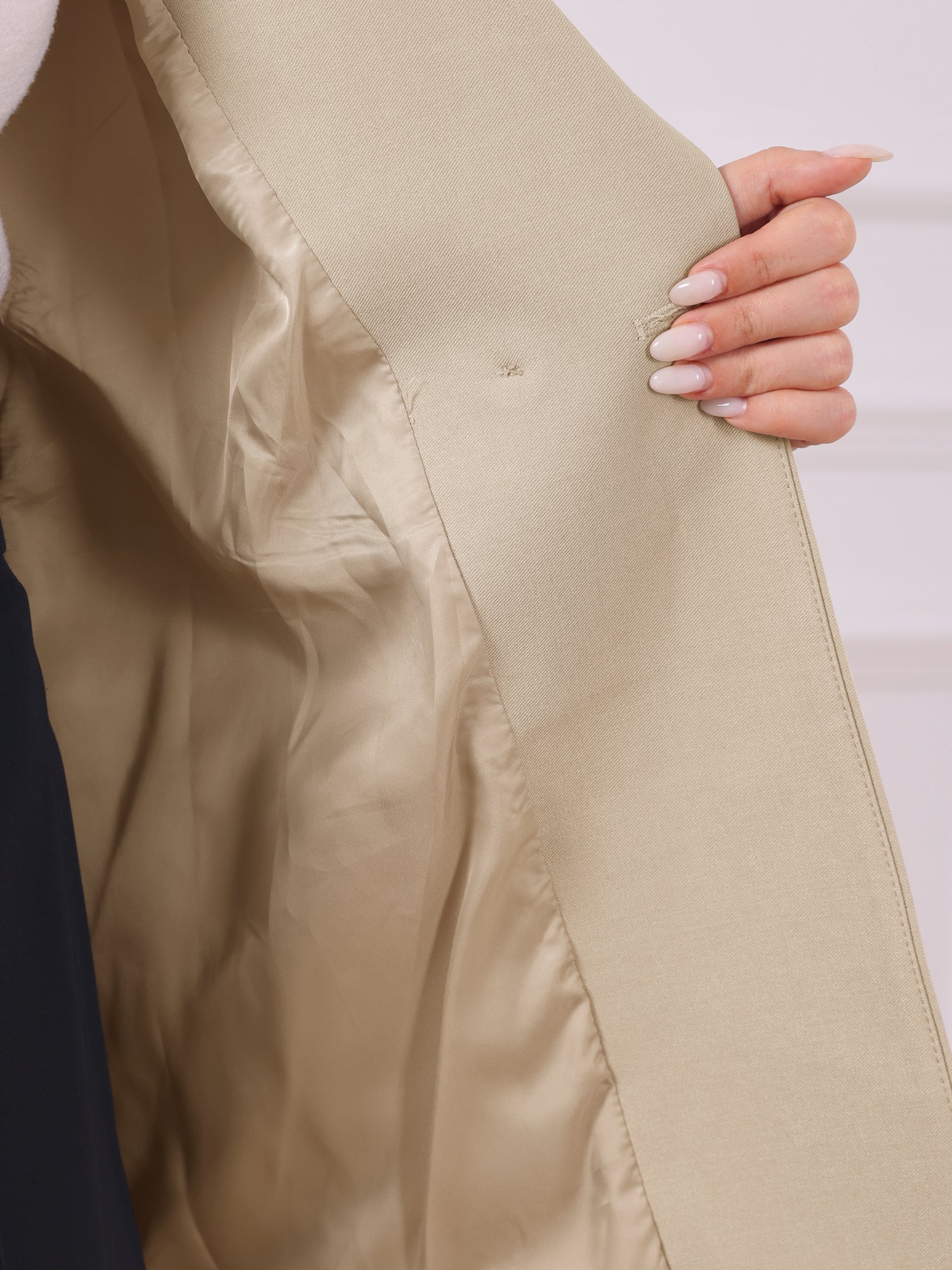 Long Sleeve Collared Business Casual Belted Work Blazer
