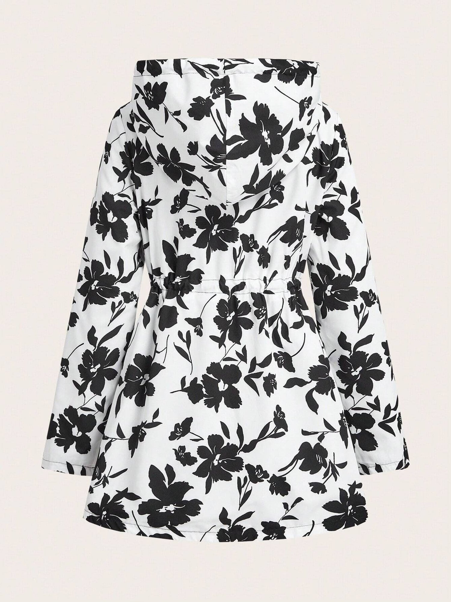 Reversible Hooded Zipper Printed Pockets Jacket