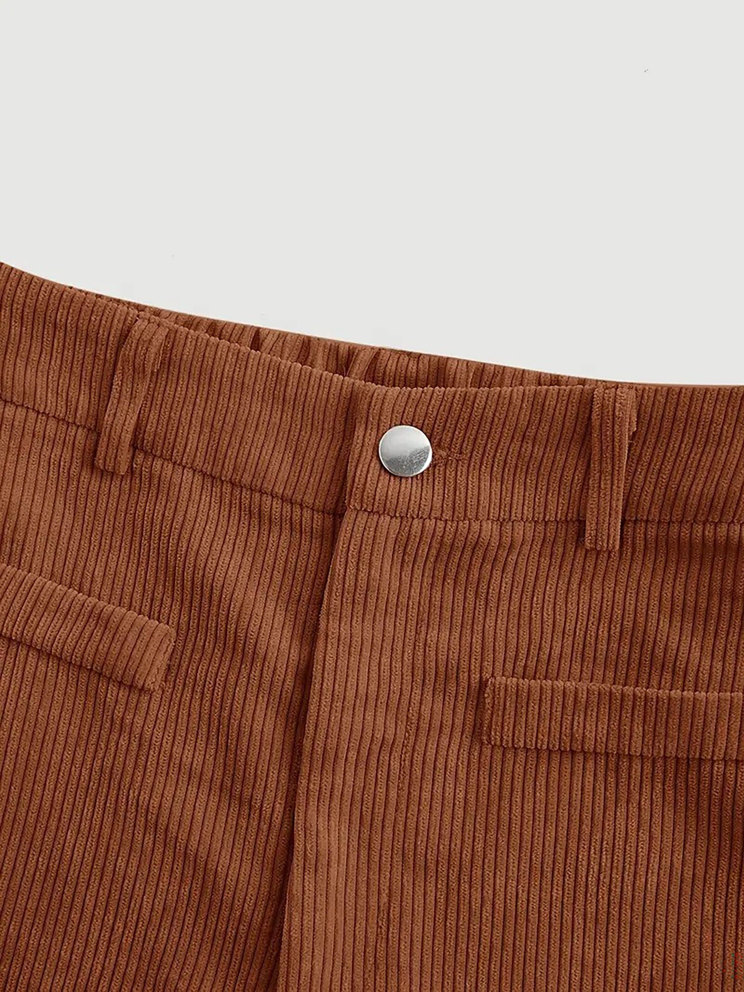 Corduroy Casual High Waisted Loose Fitting Wide Legs Pants