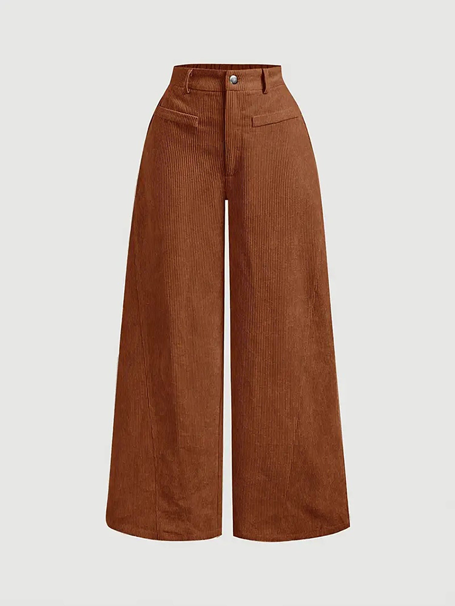 Corduroy Casual High Waisted Loose Fitting Wide Legs Pants