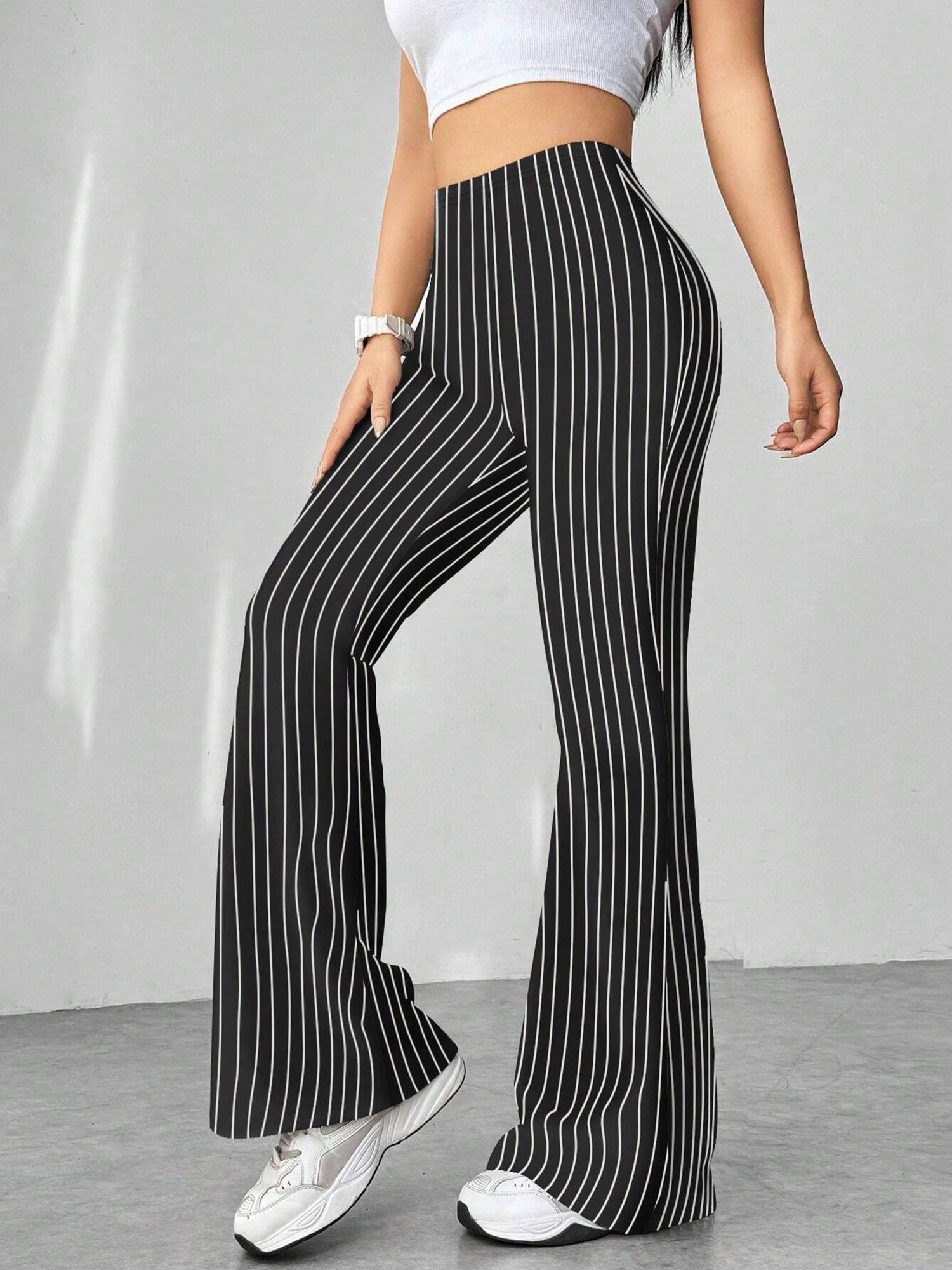 High Waist Slim Fit Bell Bottom Workout Casual Pants