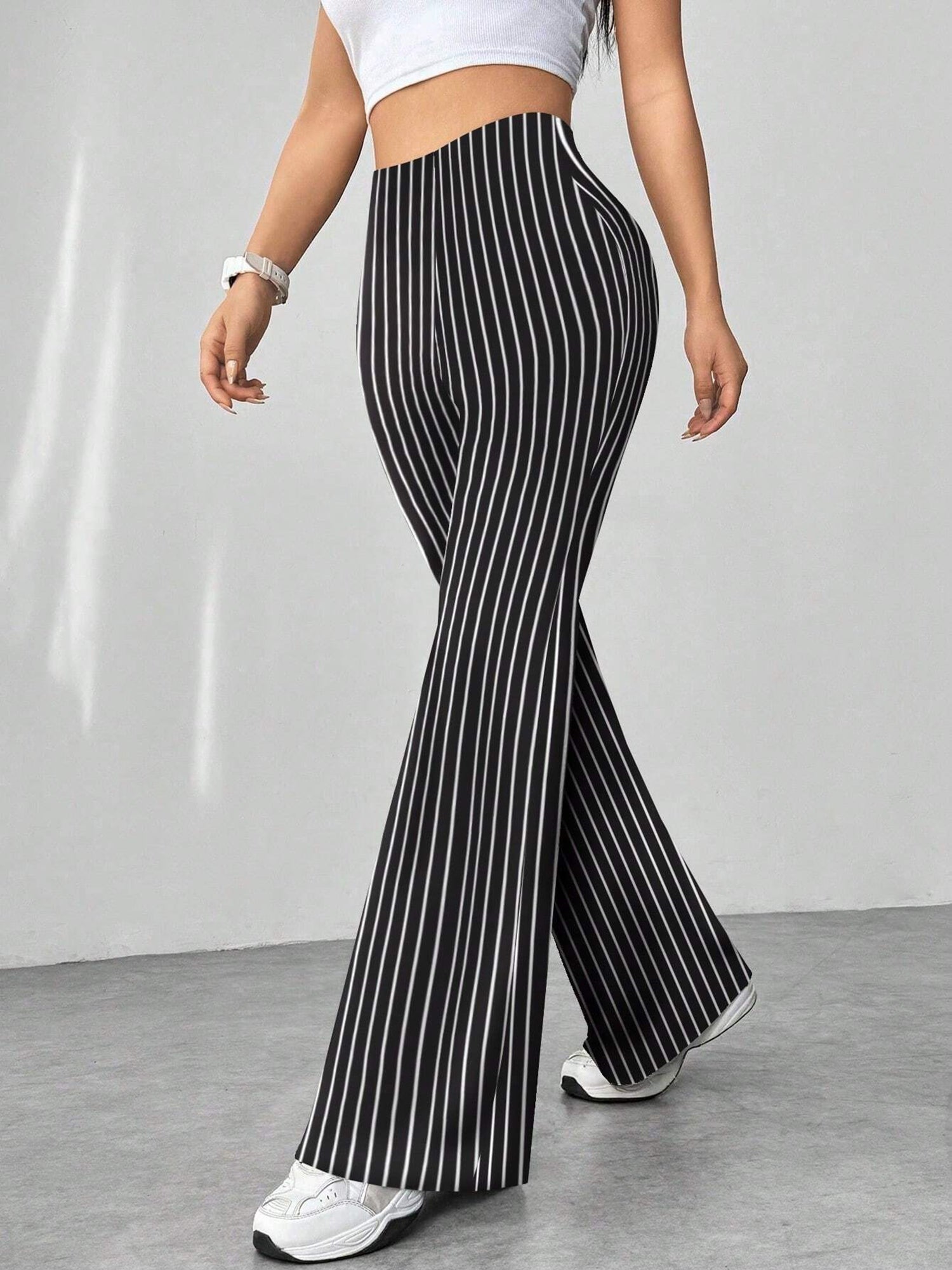 High Waist Slim Fit Bell Bottom Workout Casual Pants