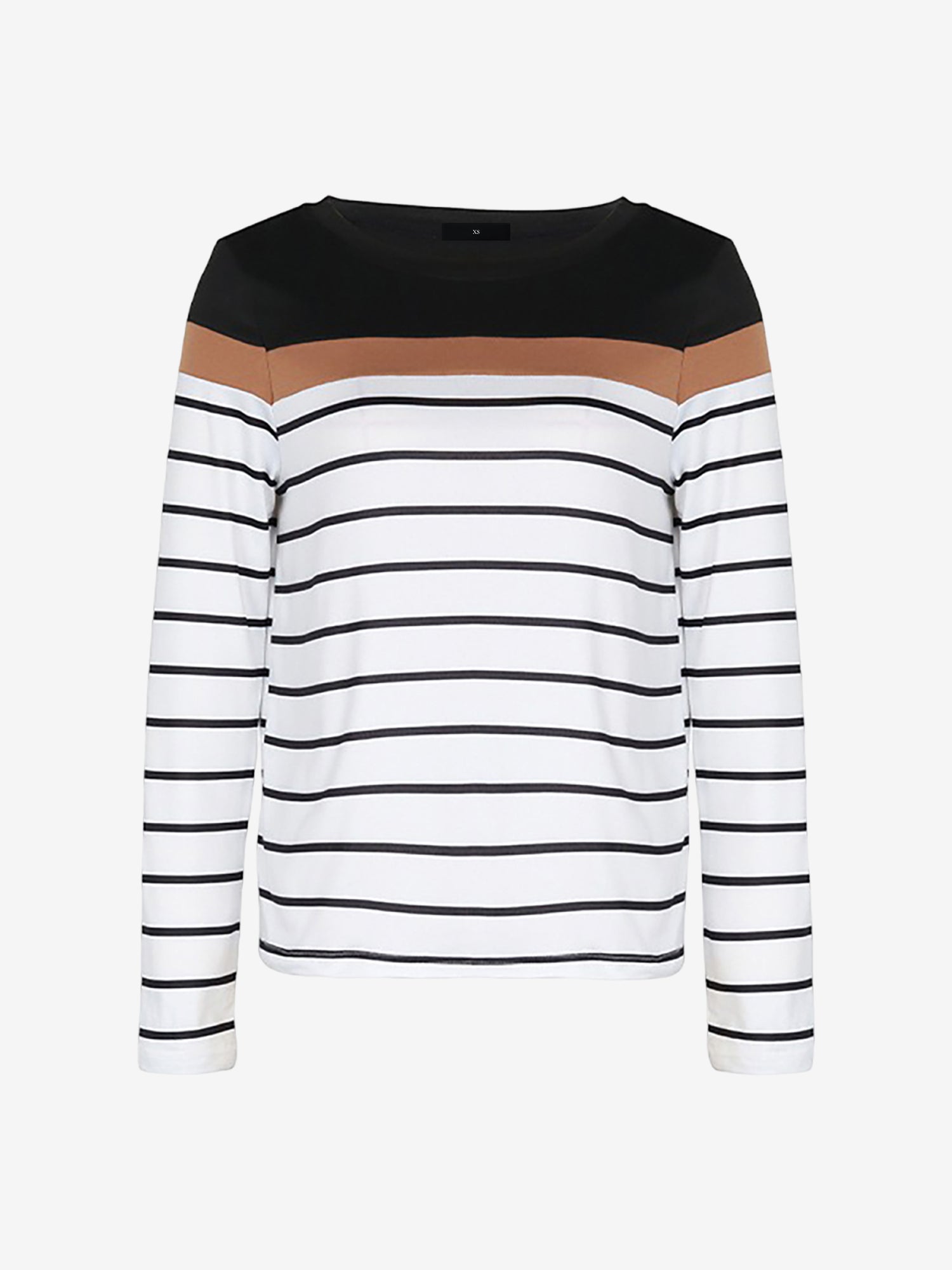 Round Neck Long Sleeve Striped Top