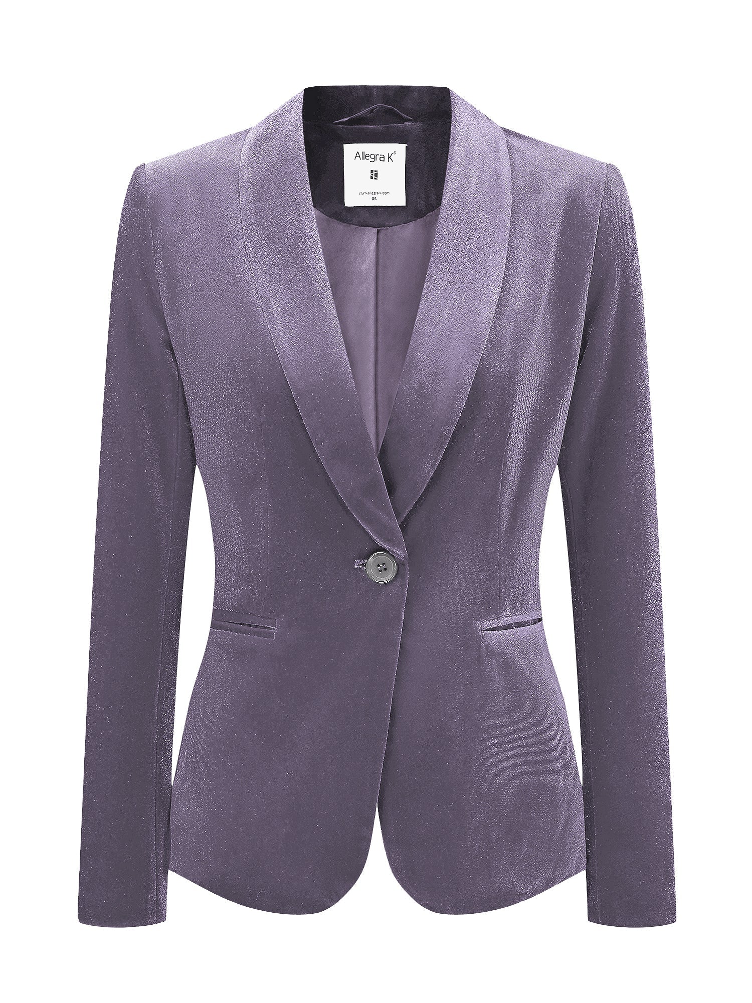 Solid Shawl Collar Single Button Velvet Blazer
