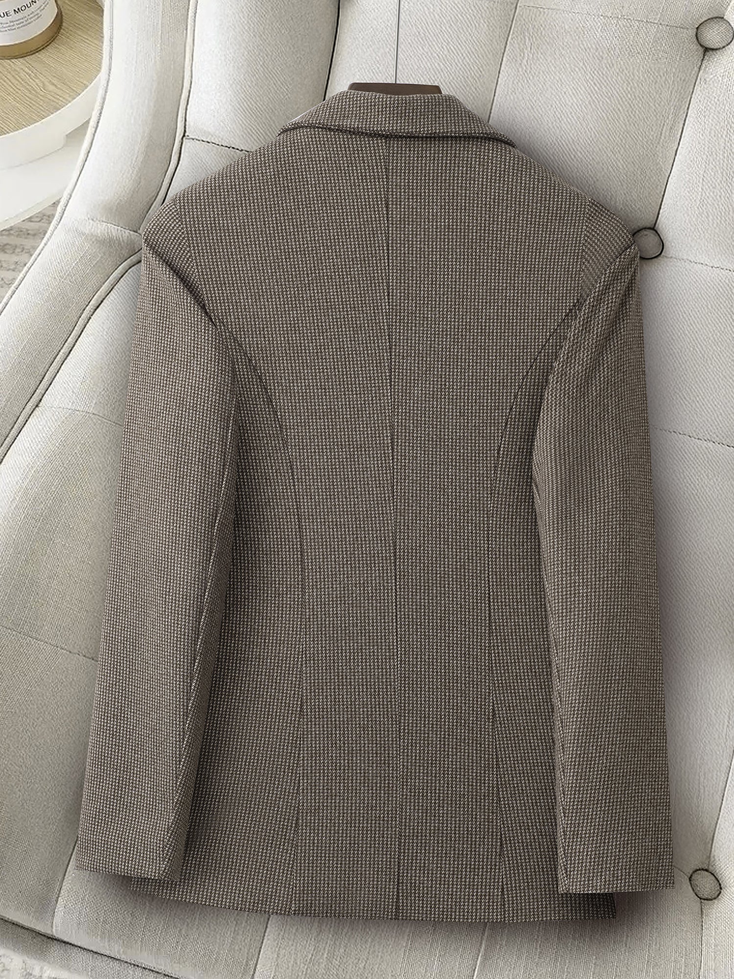 Notched Lapel Lined Long Sleeves Work Office Blazer