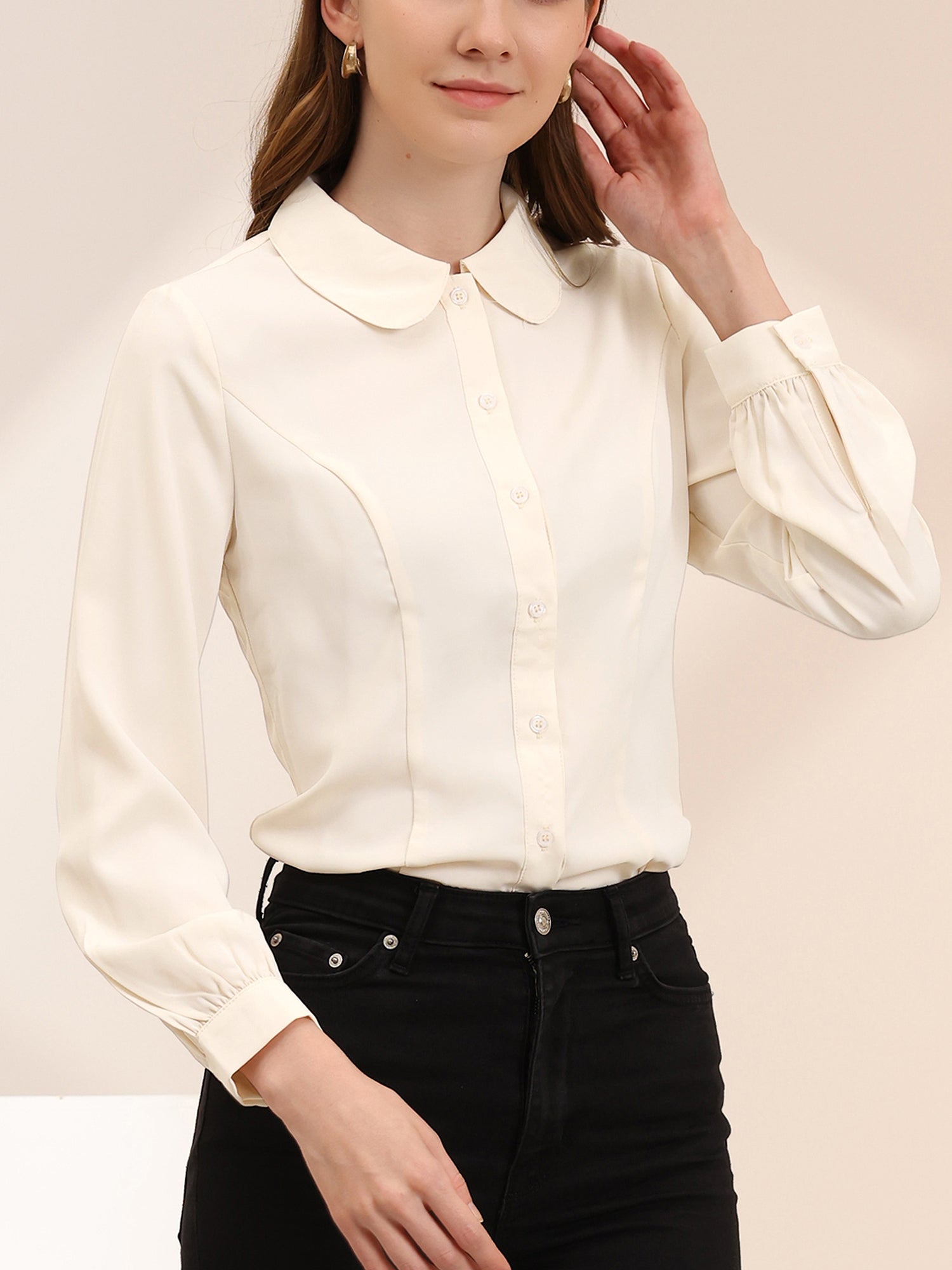 Peter Pan Collar Business Casual Work Shirts