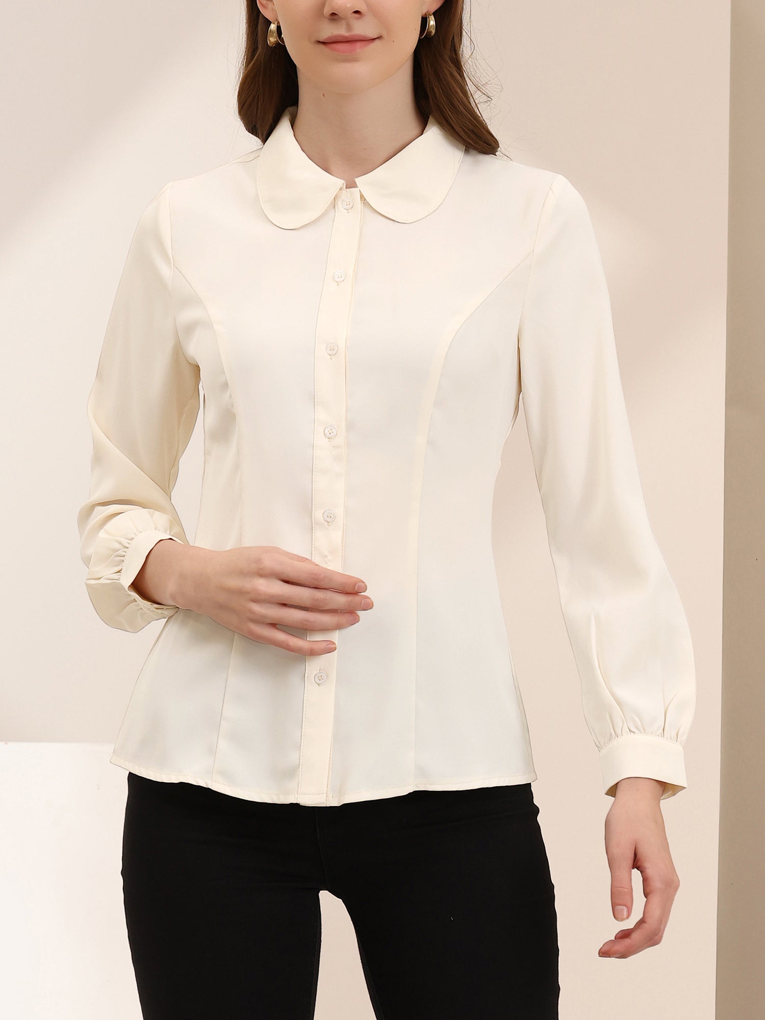 Peter Pan Collar Business Casual Work Shirts