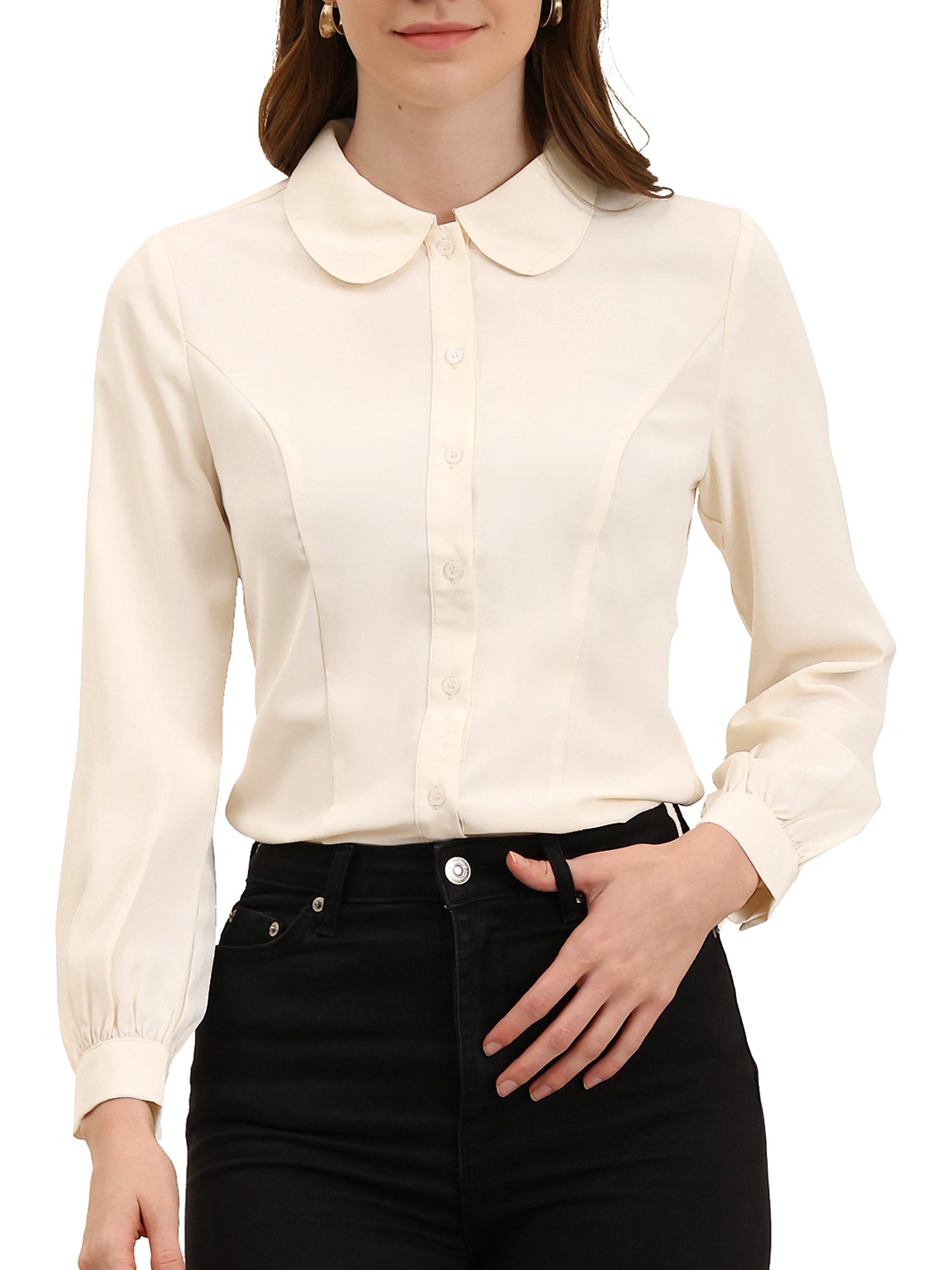 Peter Pan Collar Business Casual Work Shirts