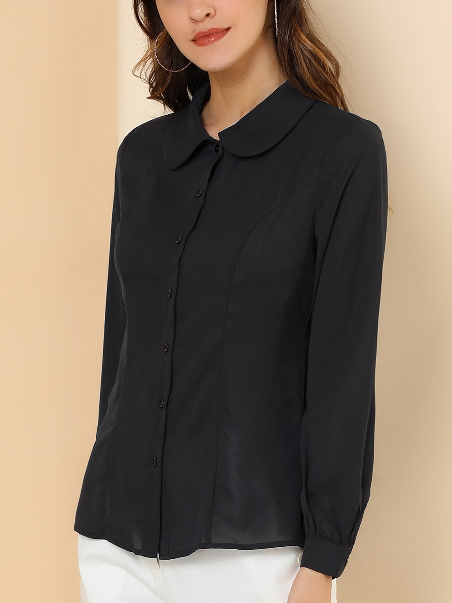 Peter Pan Collar Business Casual Work Shirts