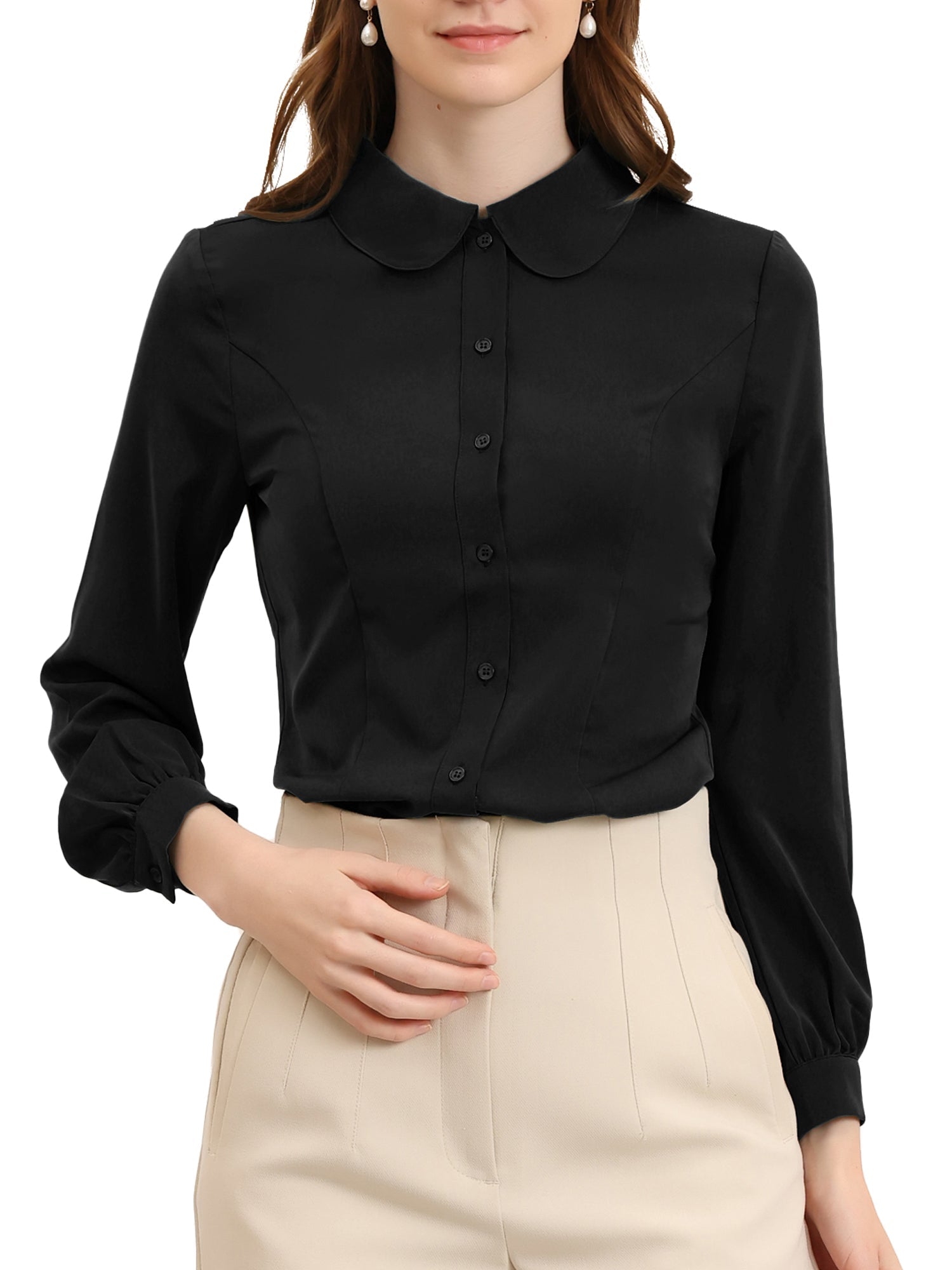 Peter Pan Collar Business Casual Work Shirts