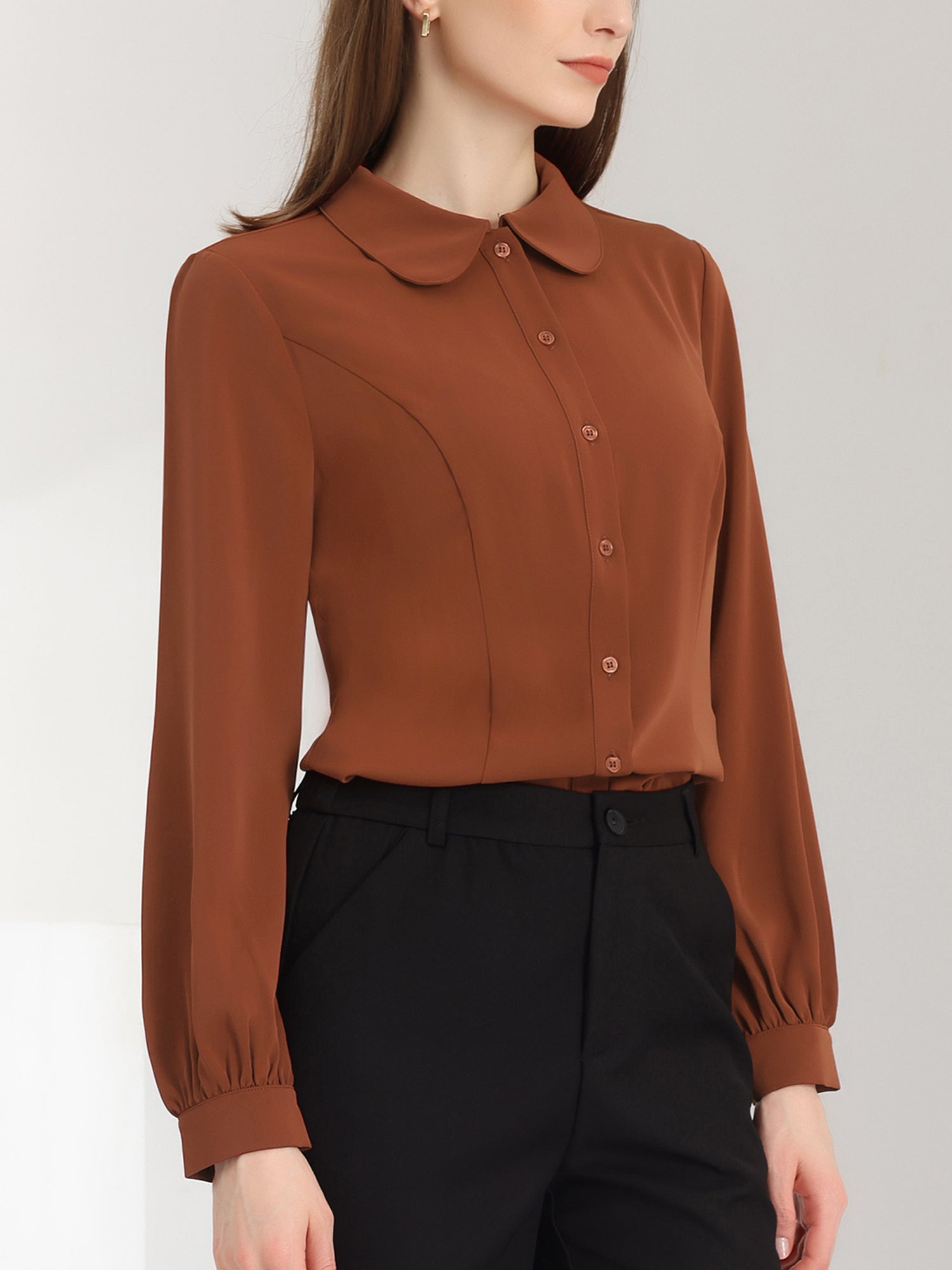 Peter Pan Collar Business Casual Work Shirts